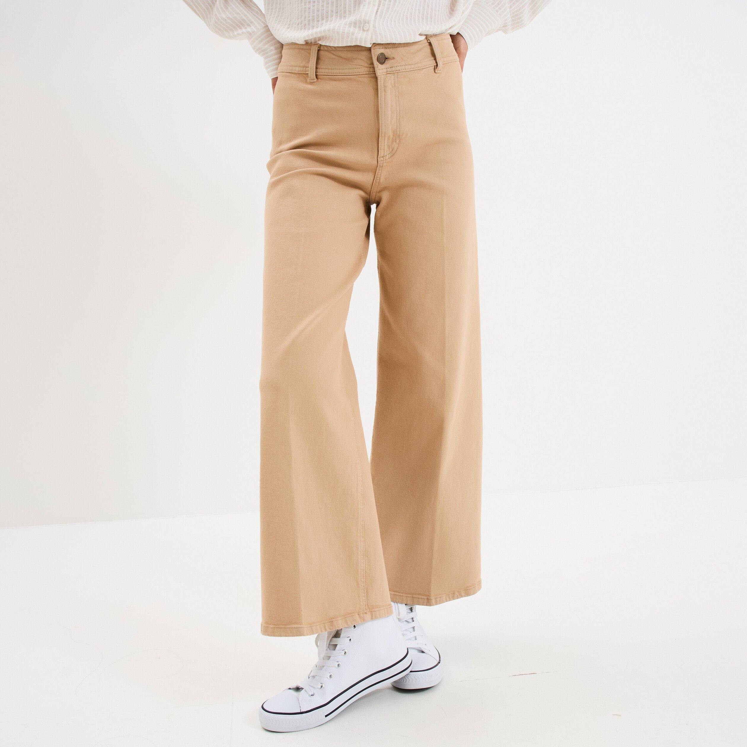 pantalon large 78eme coton sable femme Pantalon large 7/8ème coton sable femme