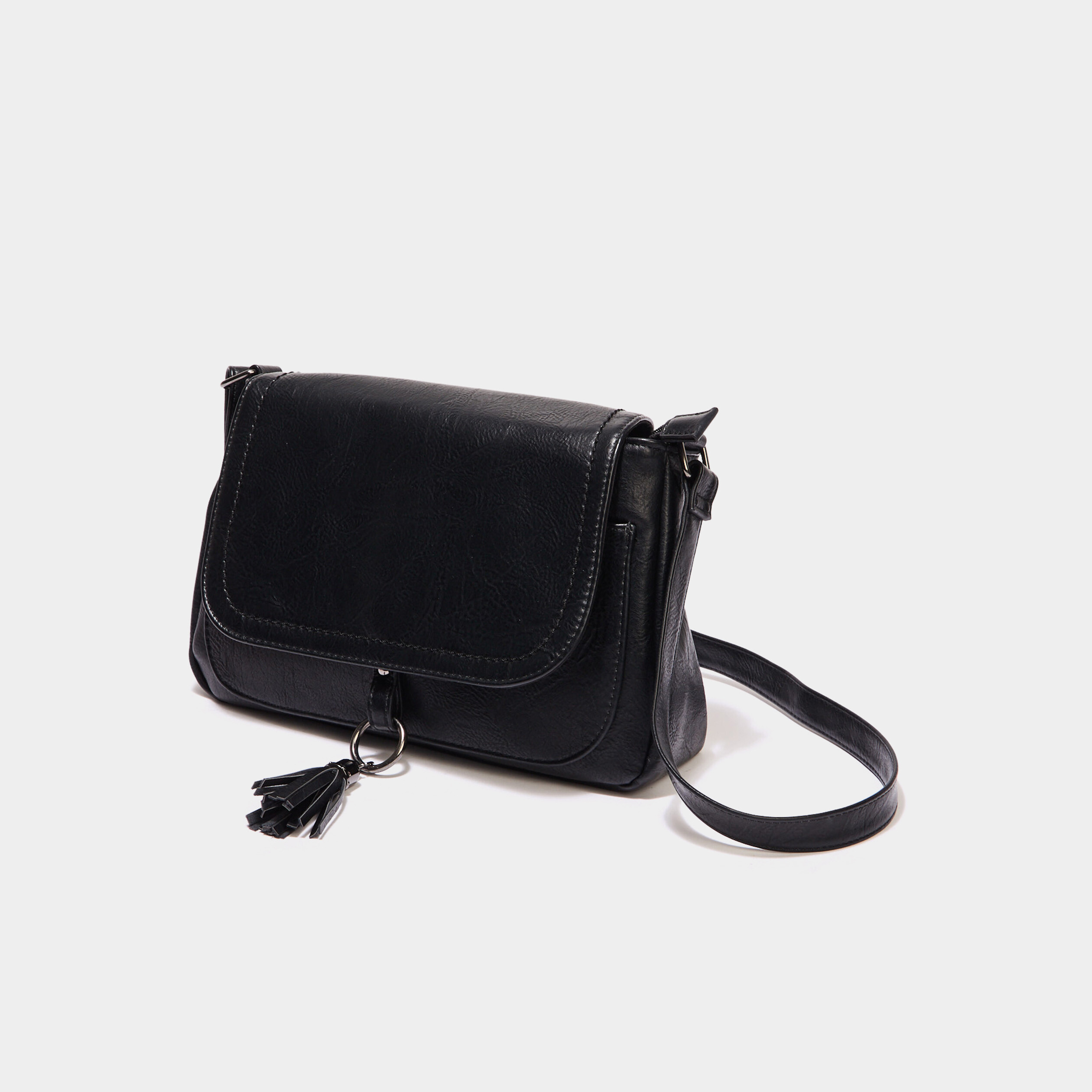 Sac besace en bandouli&egrave;re noir femme
