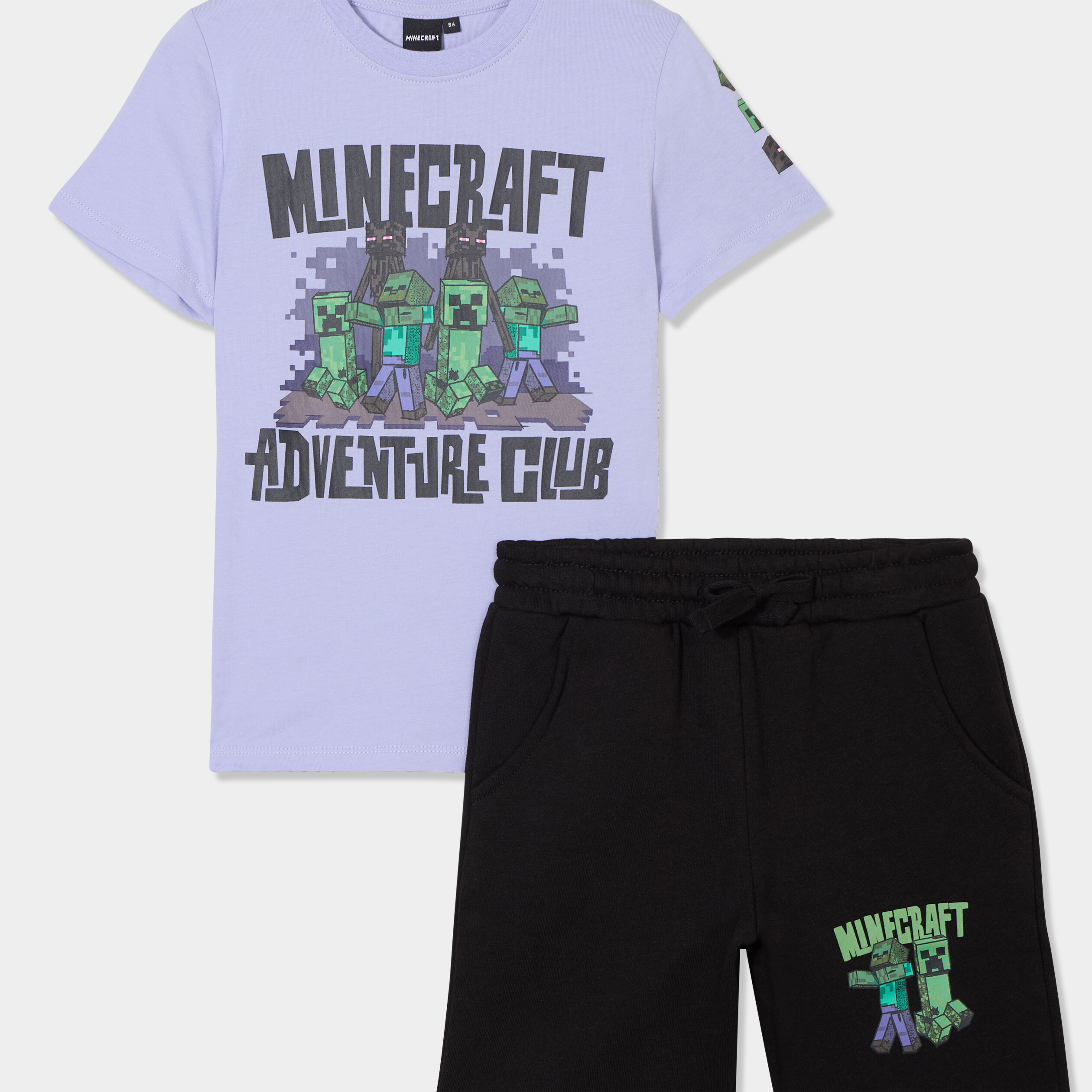 ensemble t shirt et short minecraft multicolore garcon Ensemble t-shirt et short Minecraft multicolore garçon