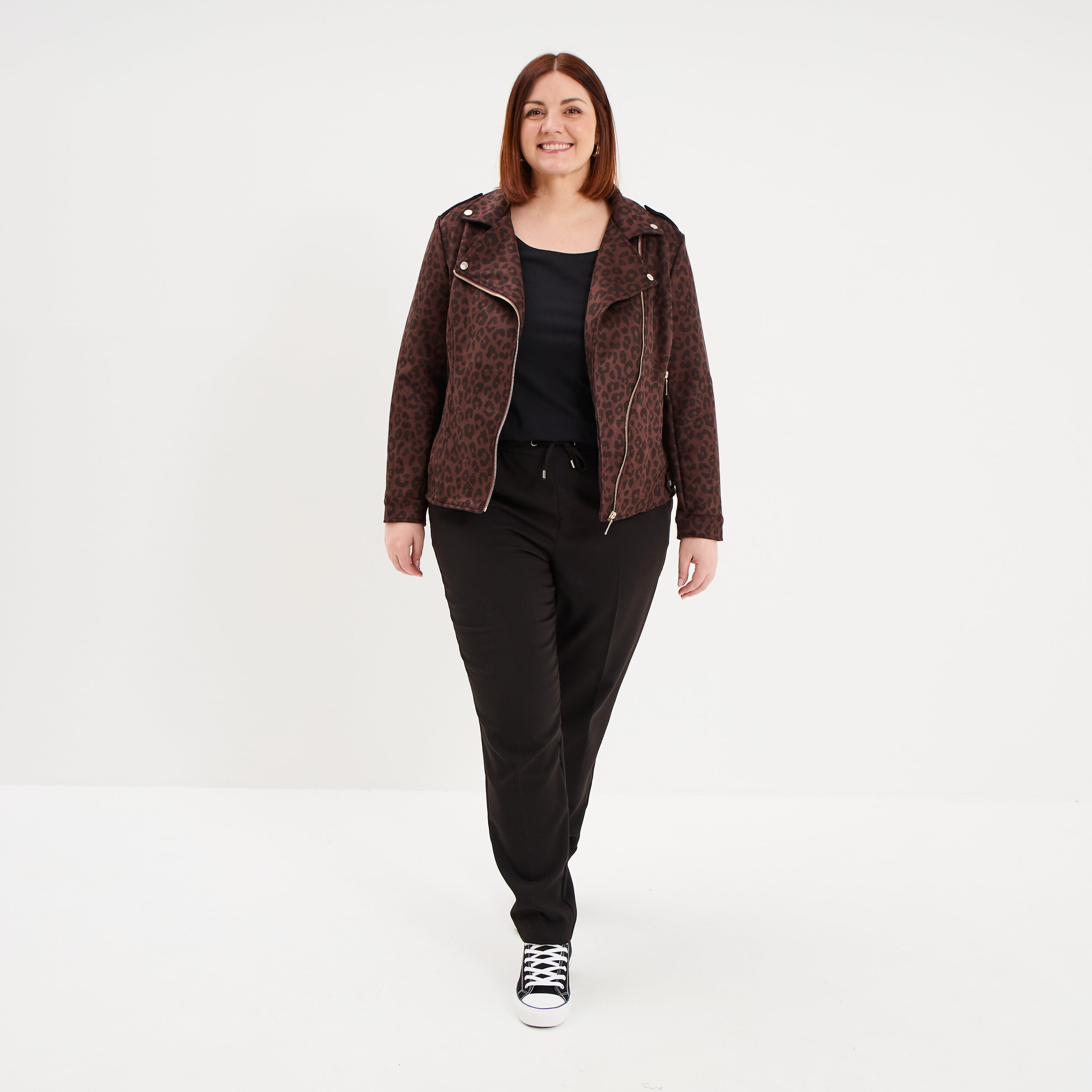 T-shirt manches longues coton noir femme grande taille