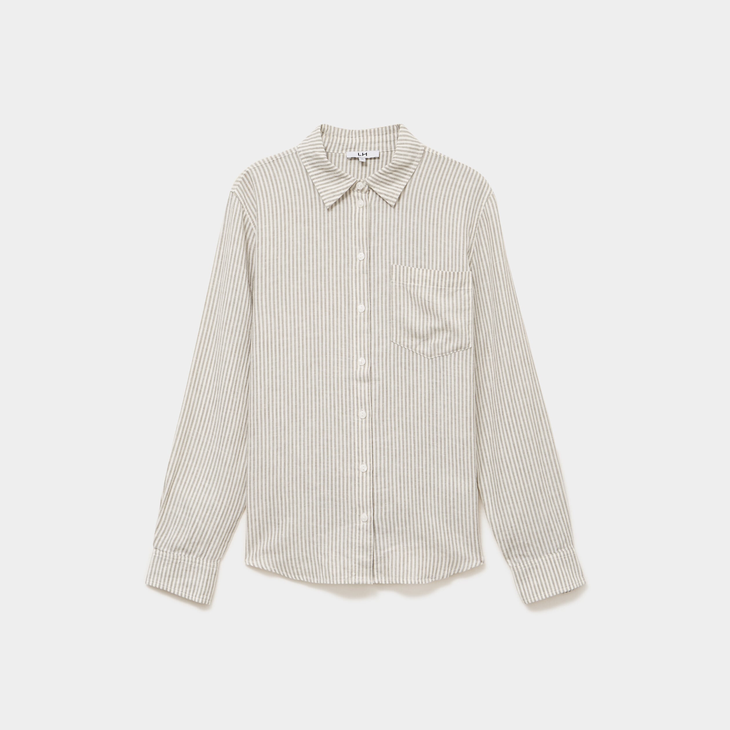 Chemise lin m&eacute;lang&eacute; manches longues blanc femme