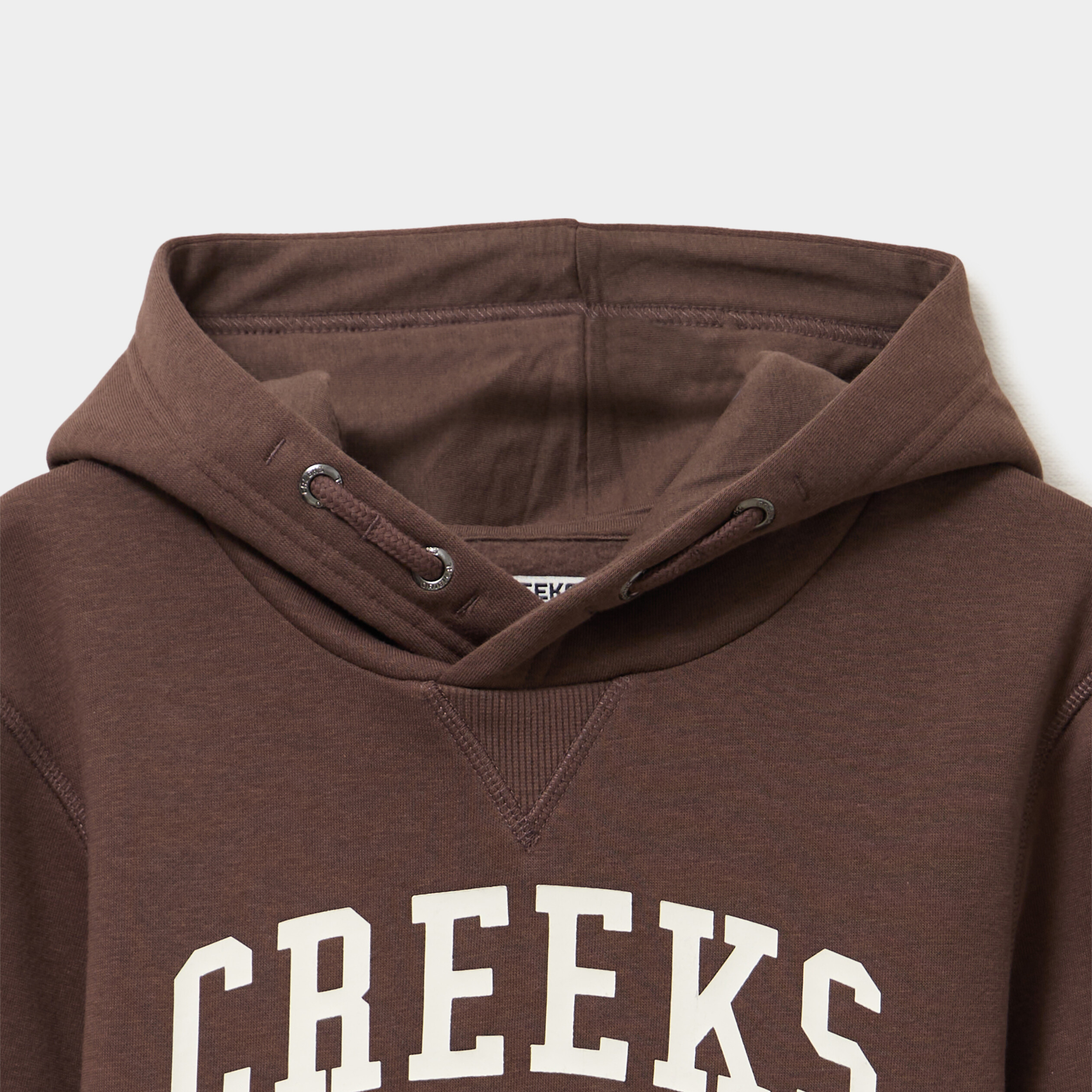 Sweat hoodie 1 poche capuche marron fonc&eacute; gar&ccedil;on