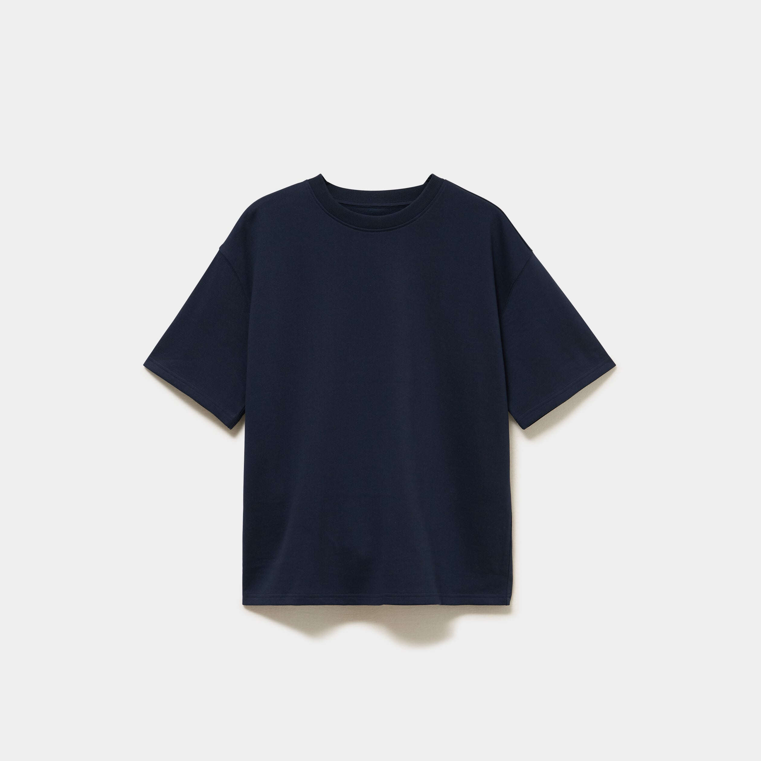 T-shirt col rond droit relax fit bleu marine homme