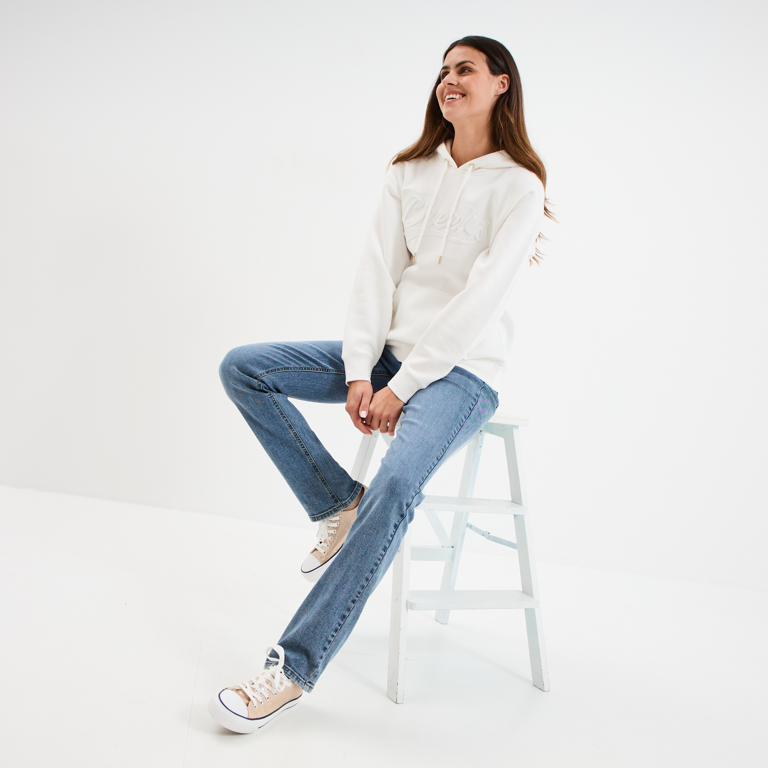 sweat a capuche hoodie creeks original blanc femme Sweat à capuche hoodie Creeks Original blanc femme