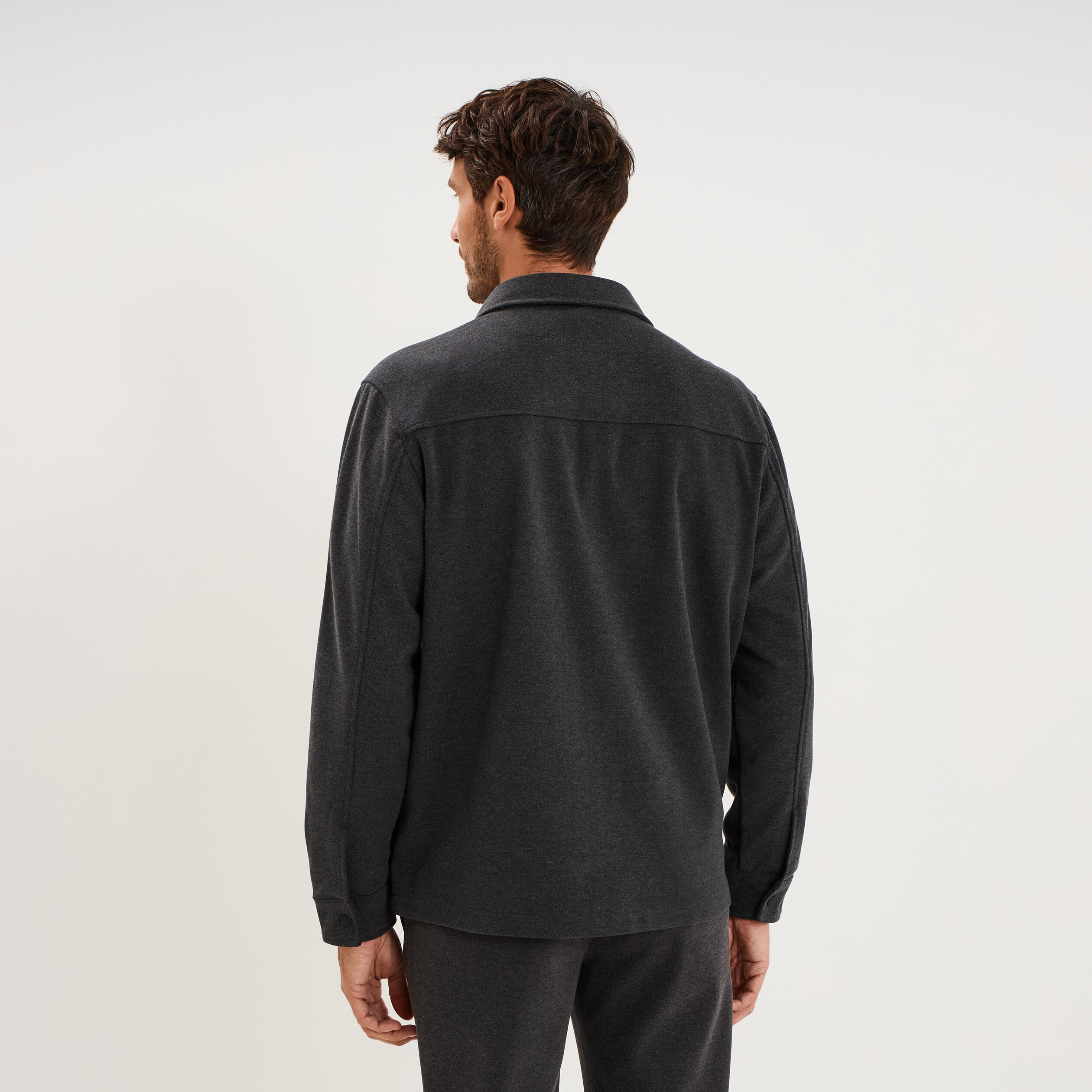 Surchemise 2 poches gris fonc&eacute; homme