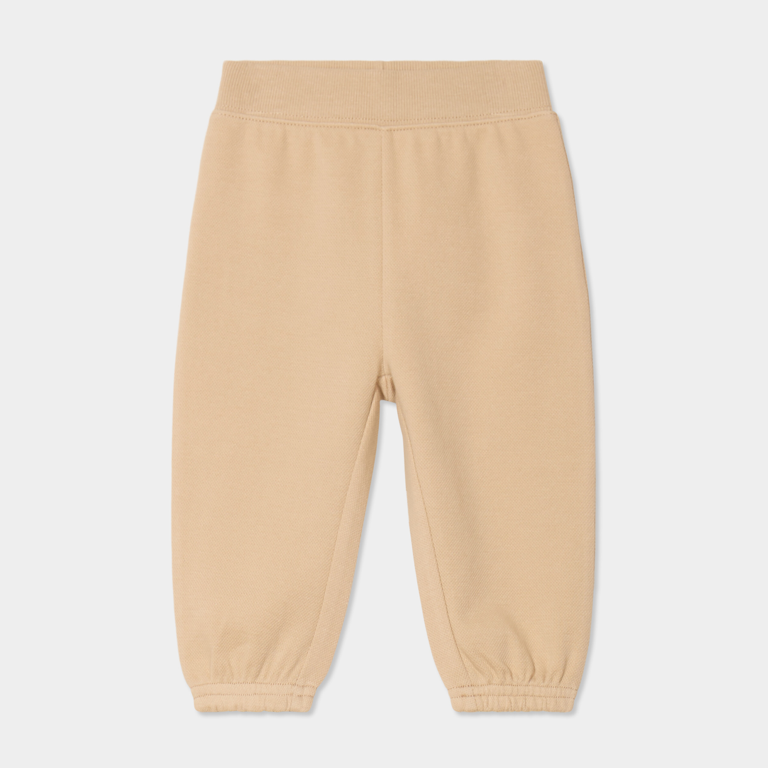 Pantalon jogging taille &eacute;lastiqu&eacute;e coton marron clair b&eacute;b&eacute; gar&ccedil;on