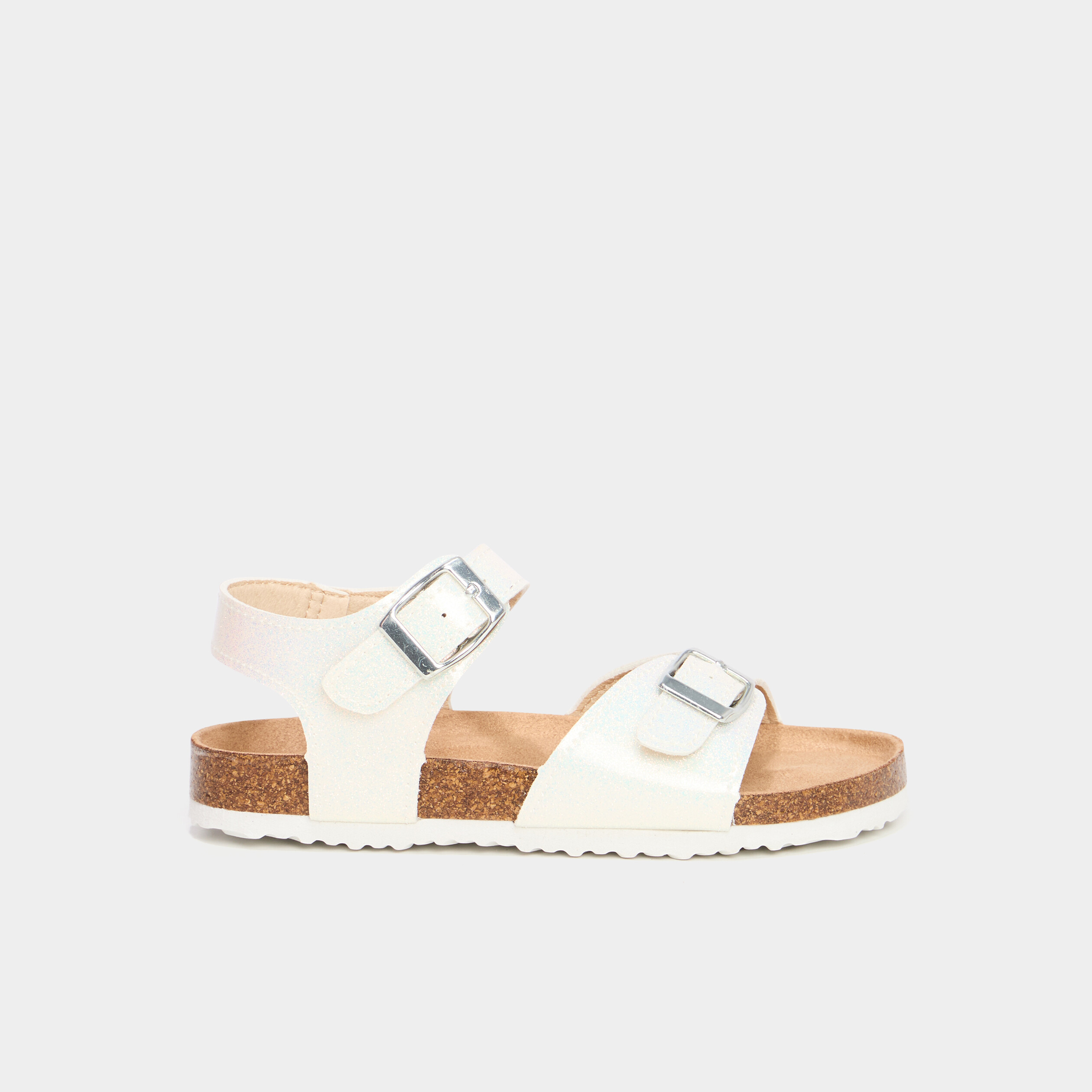sandales plates avec boucles blanc fille Sandales plates avec boucles blanc fille