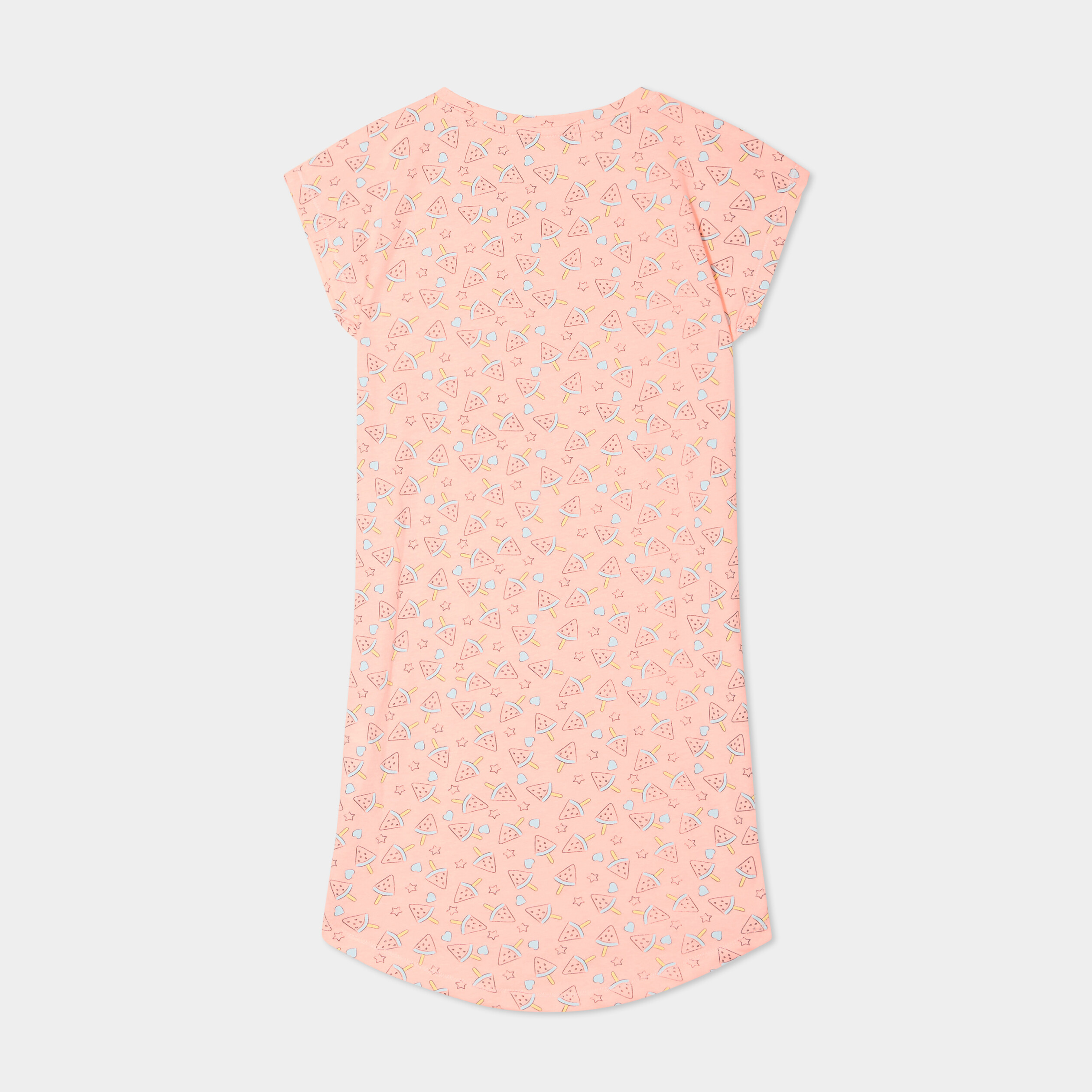 chemise de nuit manches courtes orange corail fille Chemise de nuit manches courtes orange corail fille
