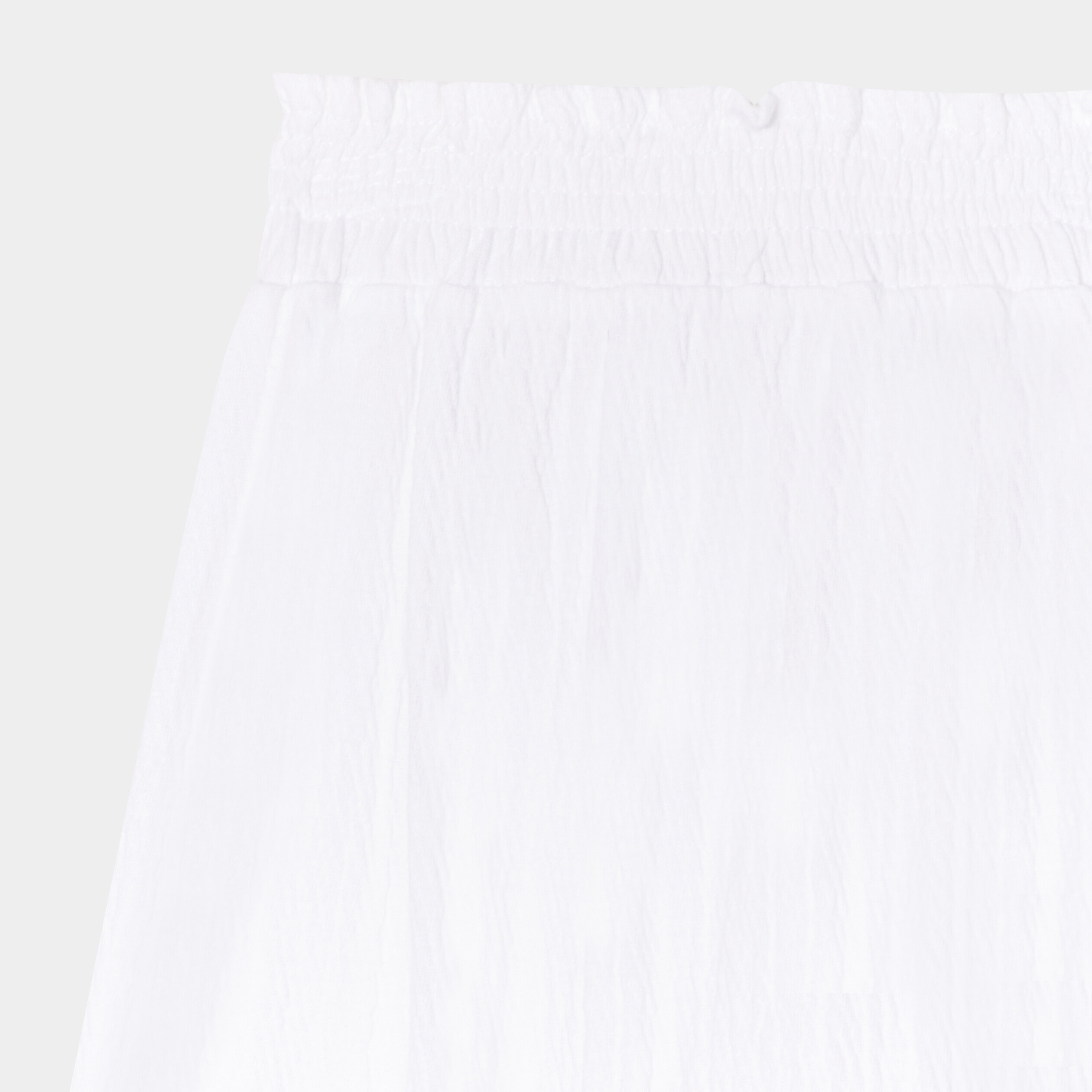 pantalon fluide taille smockee blanc bebef Pantalon fluide taille smockée blanc bébé fille