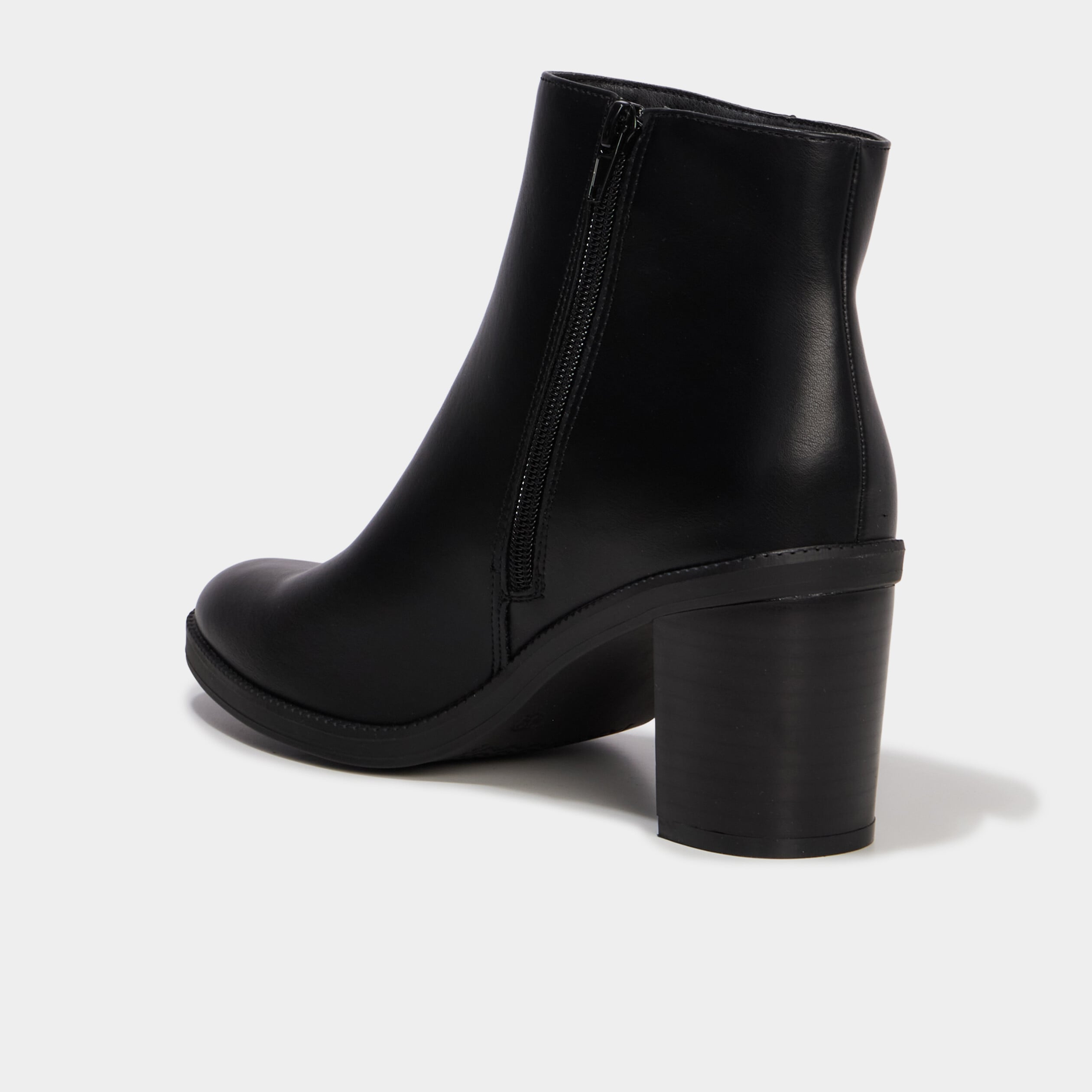 Bottines &agrave; talons carr&eacute;s noir femme