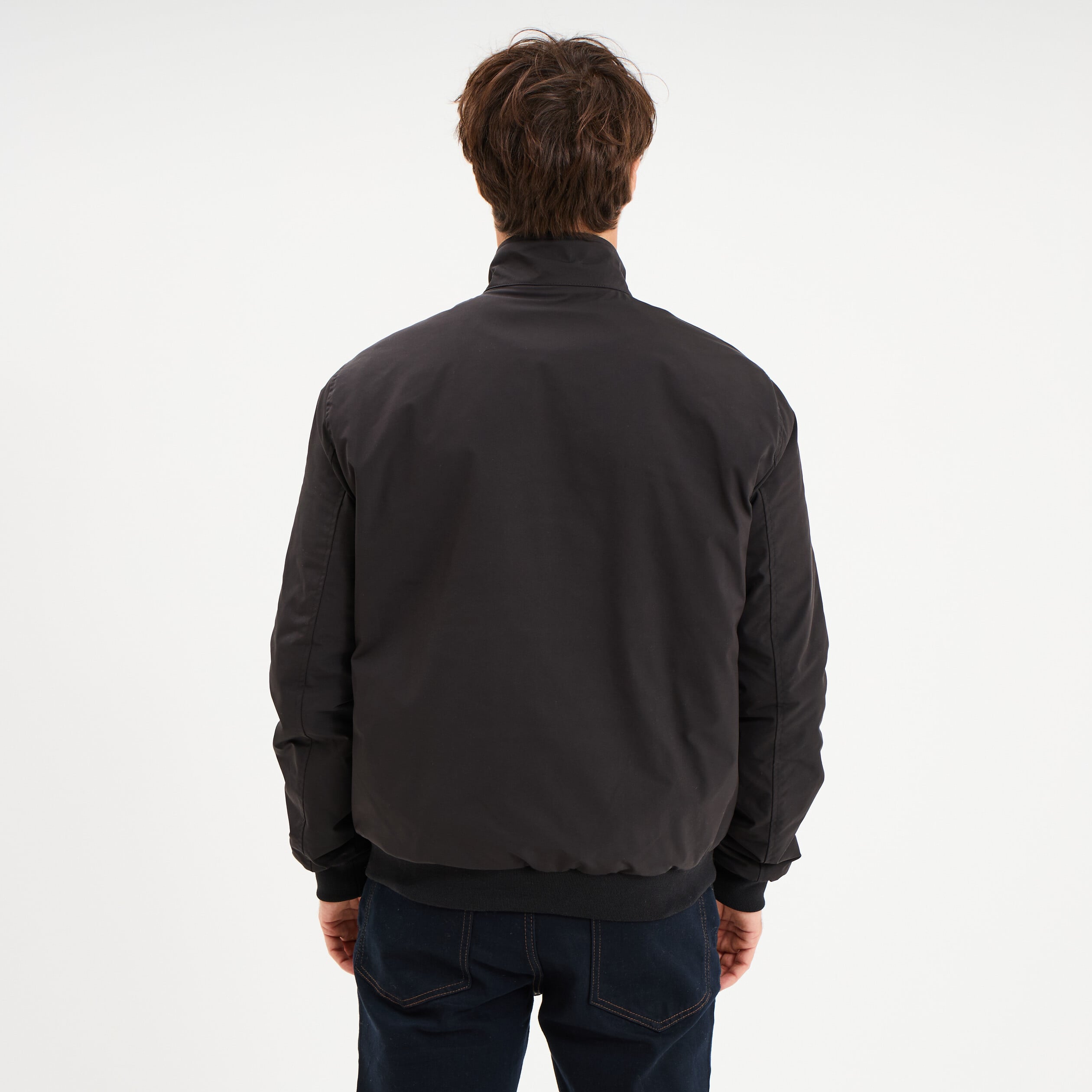 Blouson d&eacute;perlant col montant noir homme