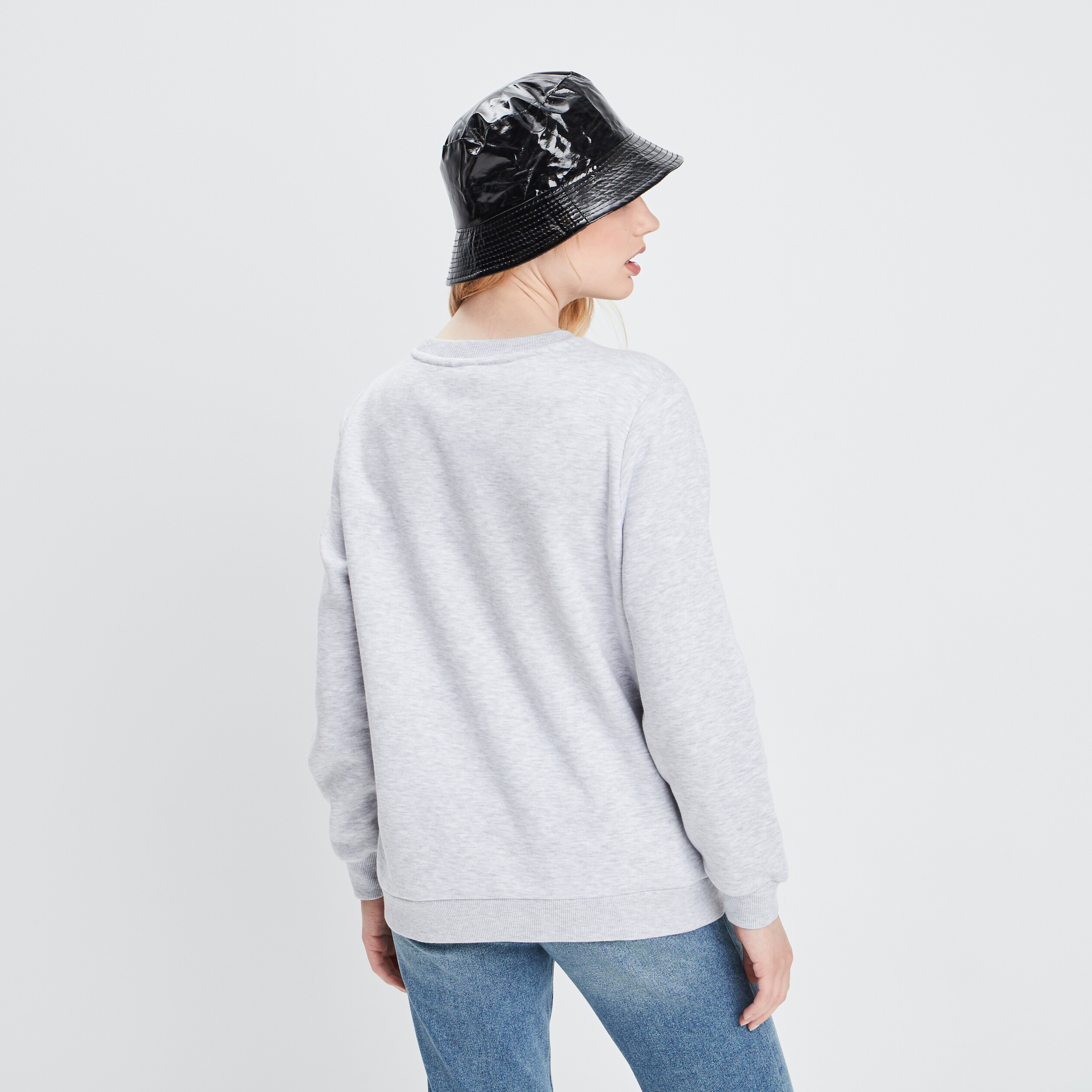 sweat a col rond mickey gris femme Sweat à col rond Mickey gris femme