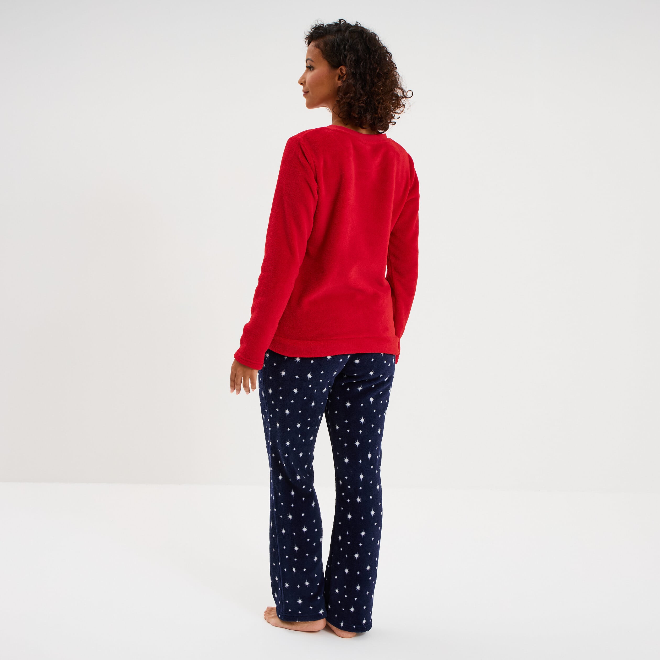 Ensemble pyjama de No&euml;l Stitch rouge femme