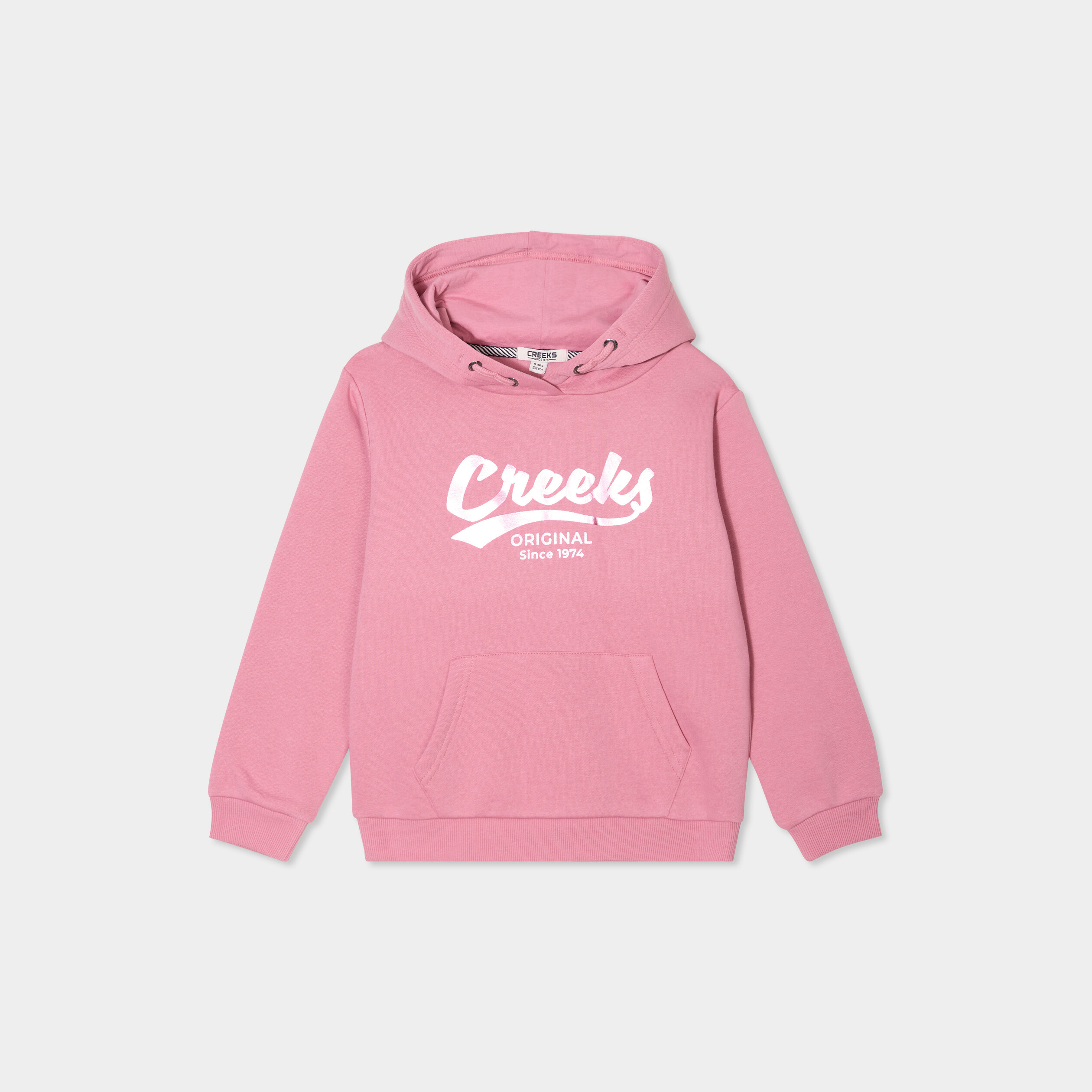 Sweat &agrave; capuche hoodie &agrave; logo vieux rose fille