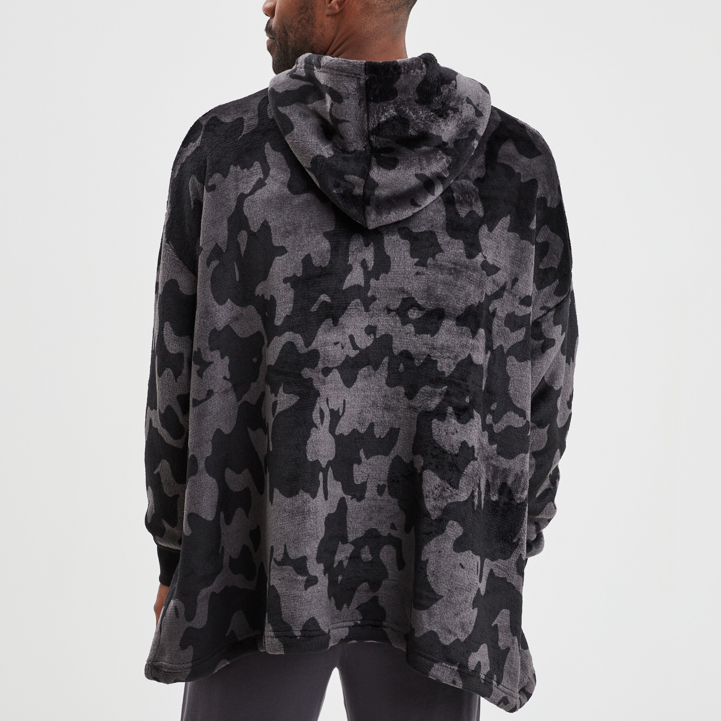 Sweat de pyjama oversize effet velours noir homme