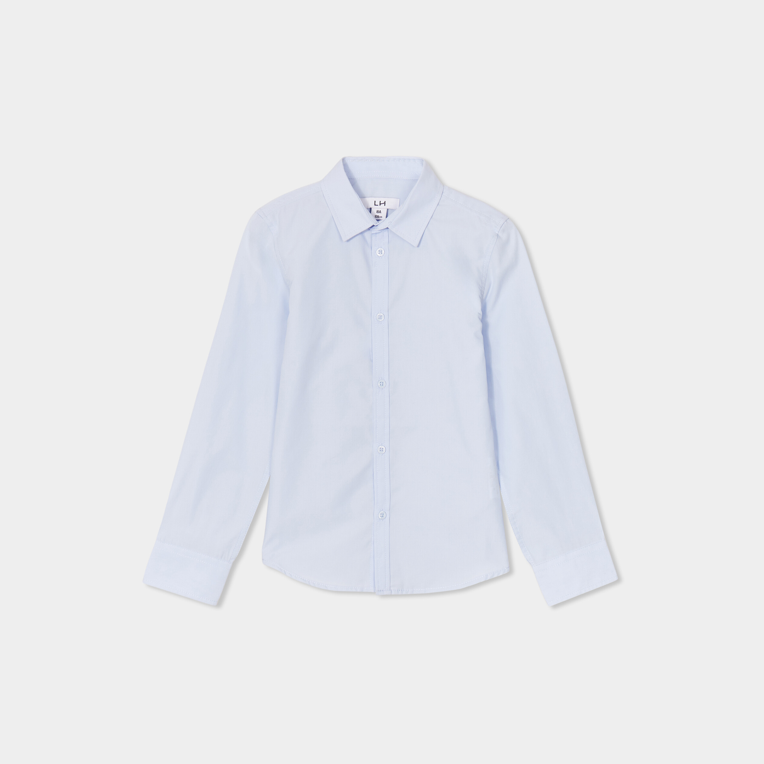 Chemise manches longues bleu ciel gar&ccedil;on