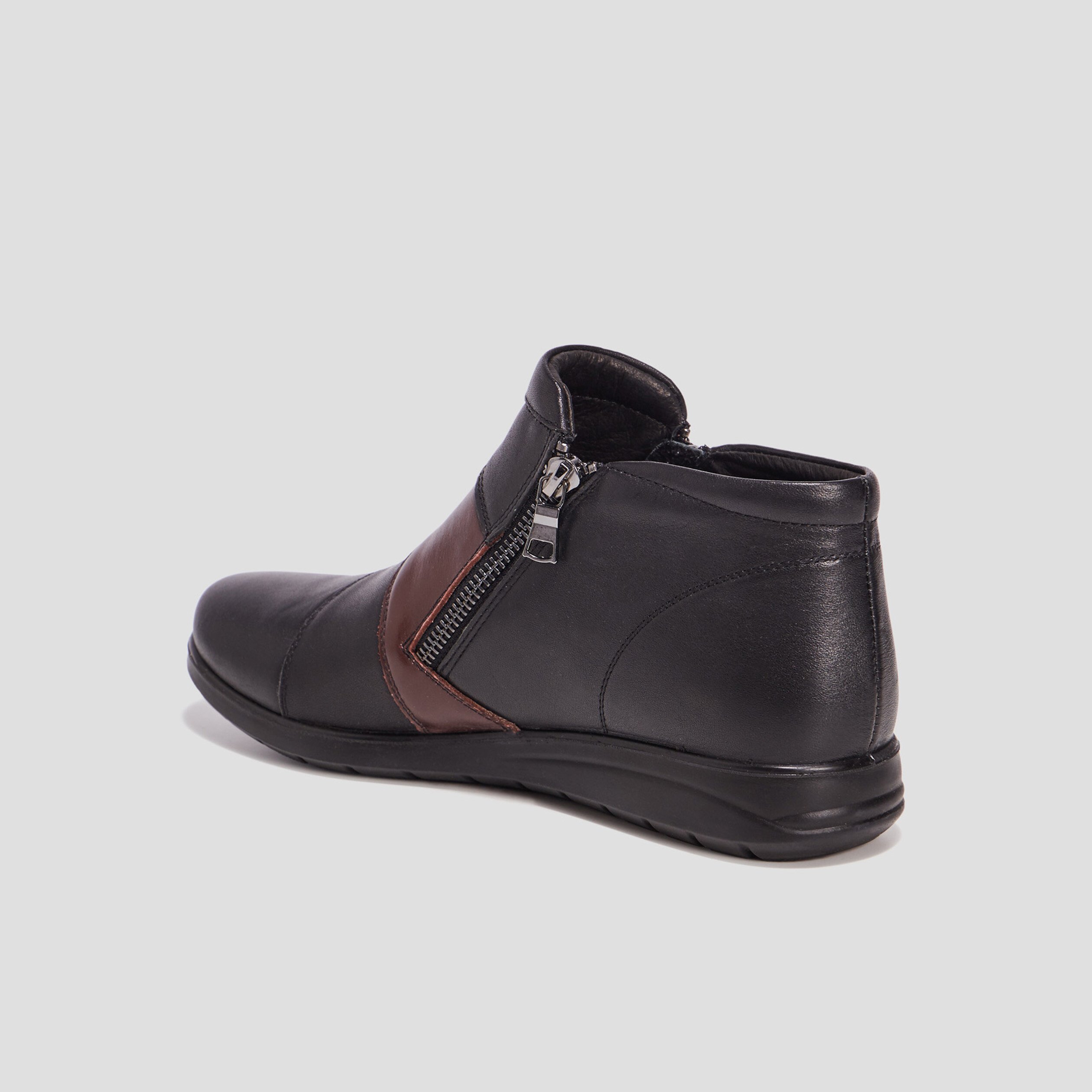 bottines en cuir zippees noir femme Bottines en cuir zippées noir femme