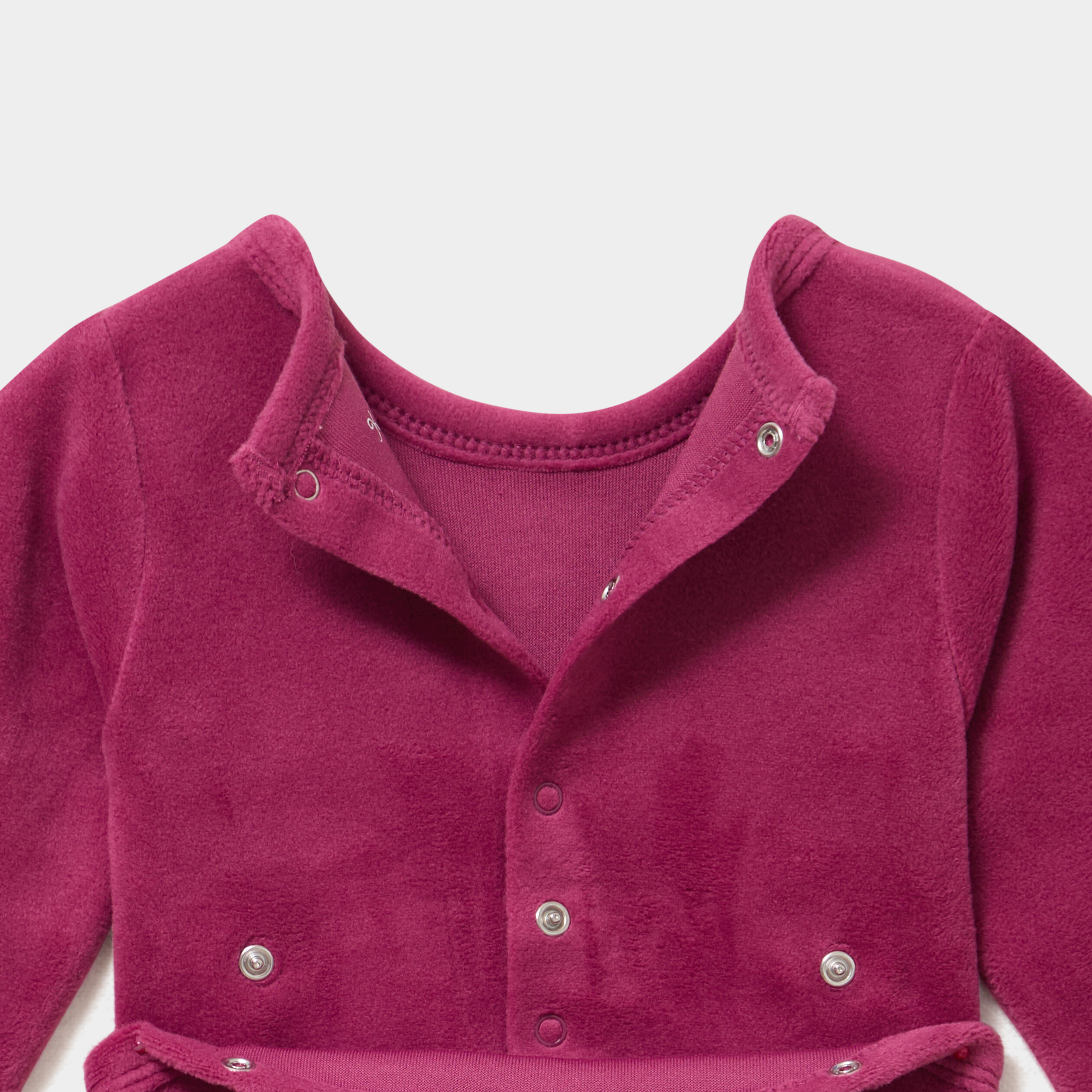 Dors-bien effet velours manches longues prune b&eacute;b&eacute;