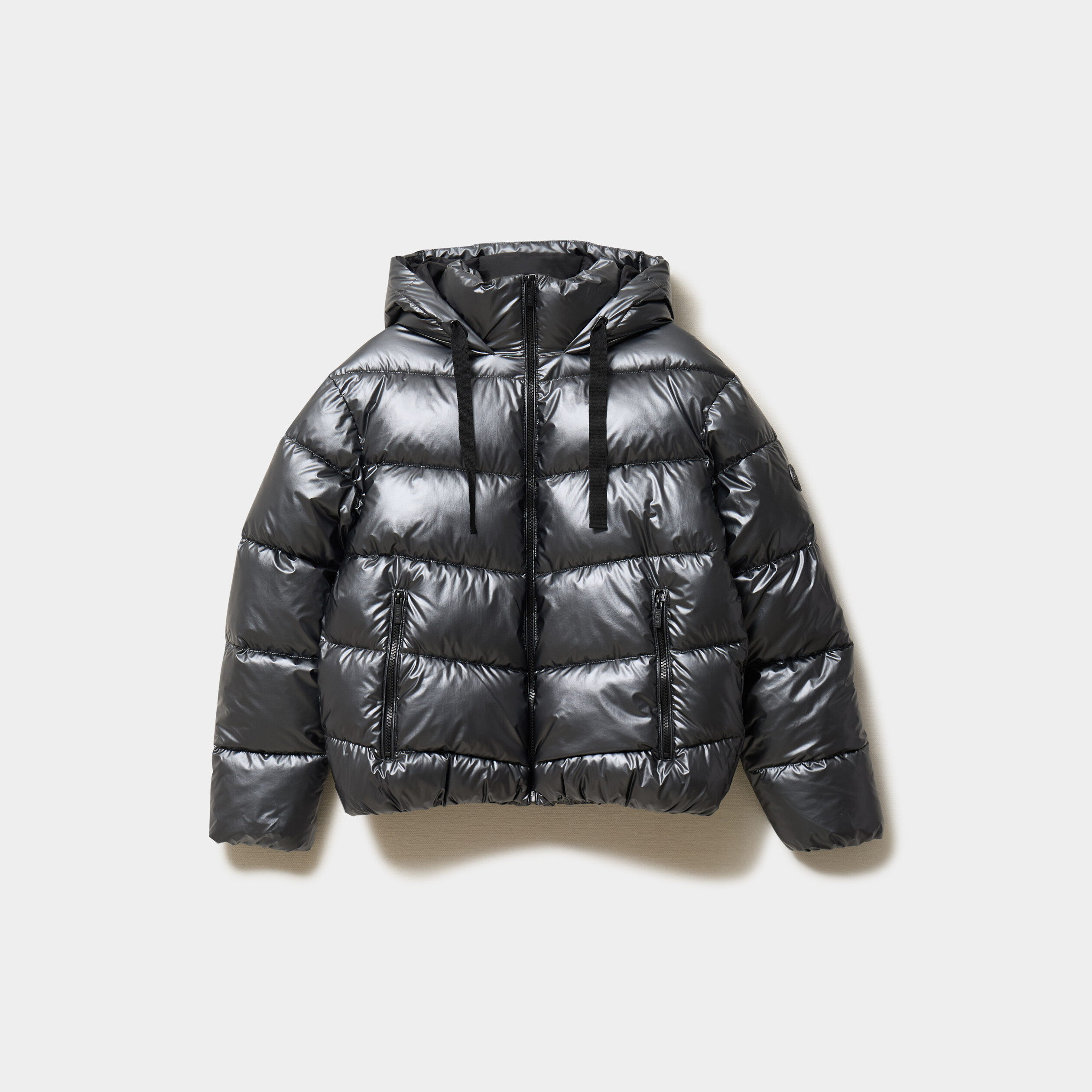 Doudoune à capuche gris argent femme La Halle