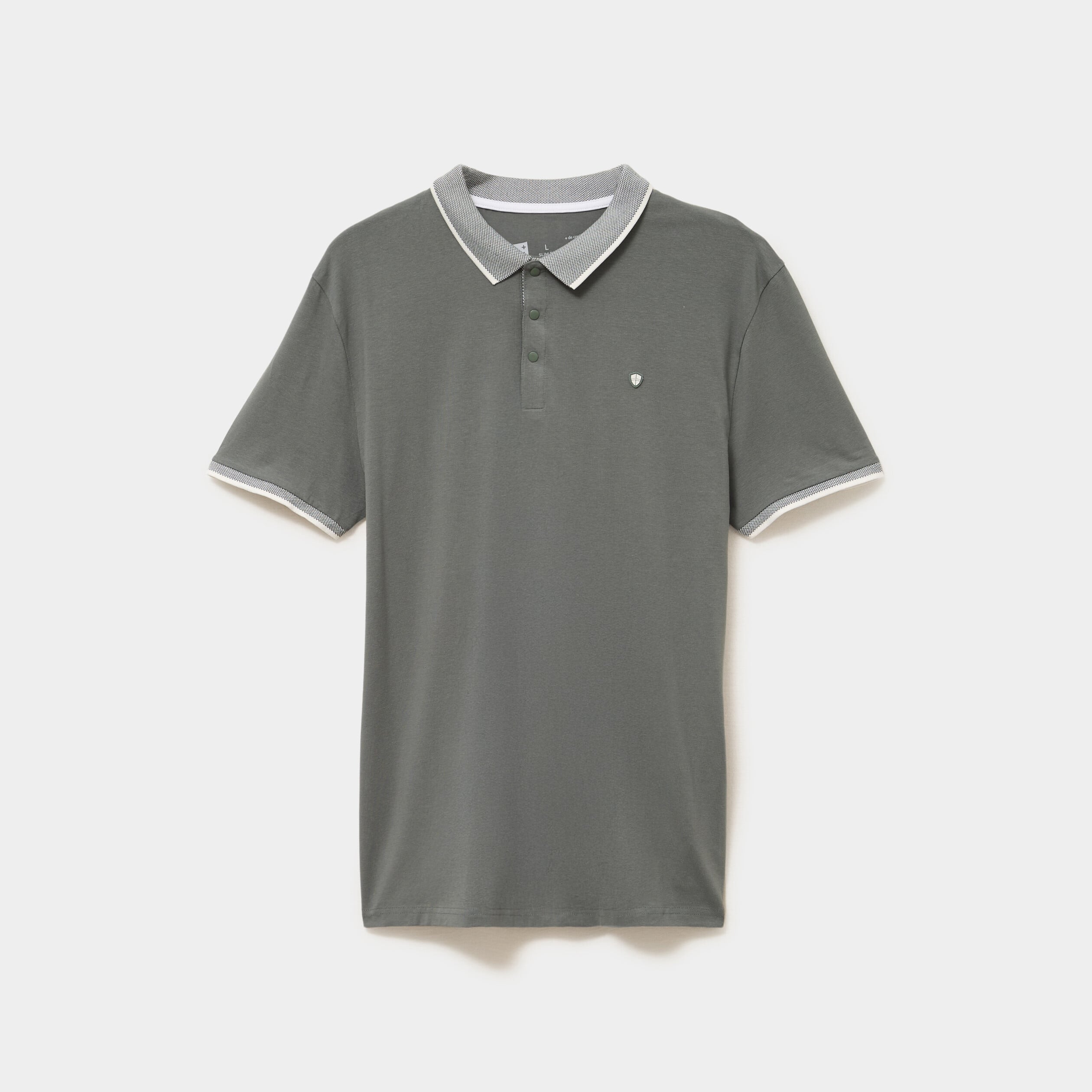 Polo slim manches courtes stretch vert kaki homme