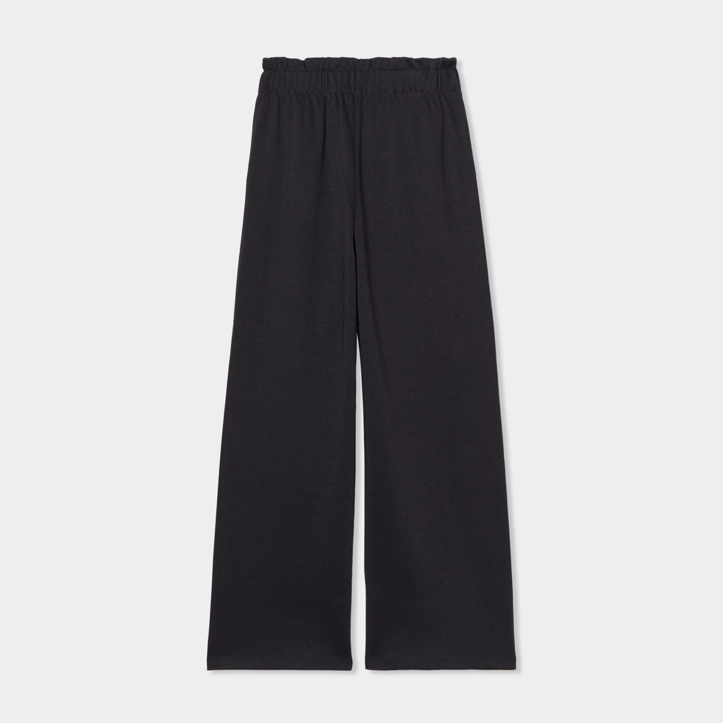 pantalon large taille elastiquee noir fille Pantalon large taille élastiquée noir fille