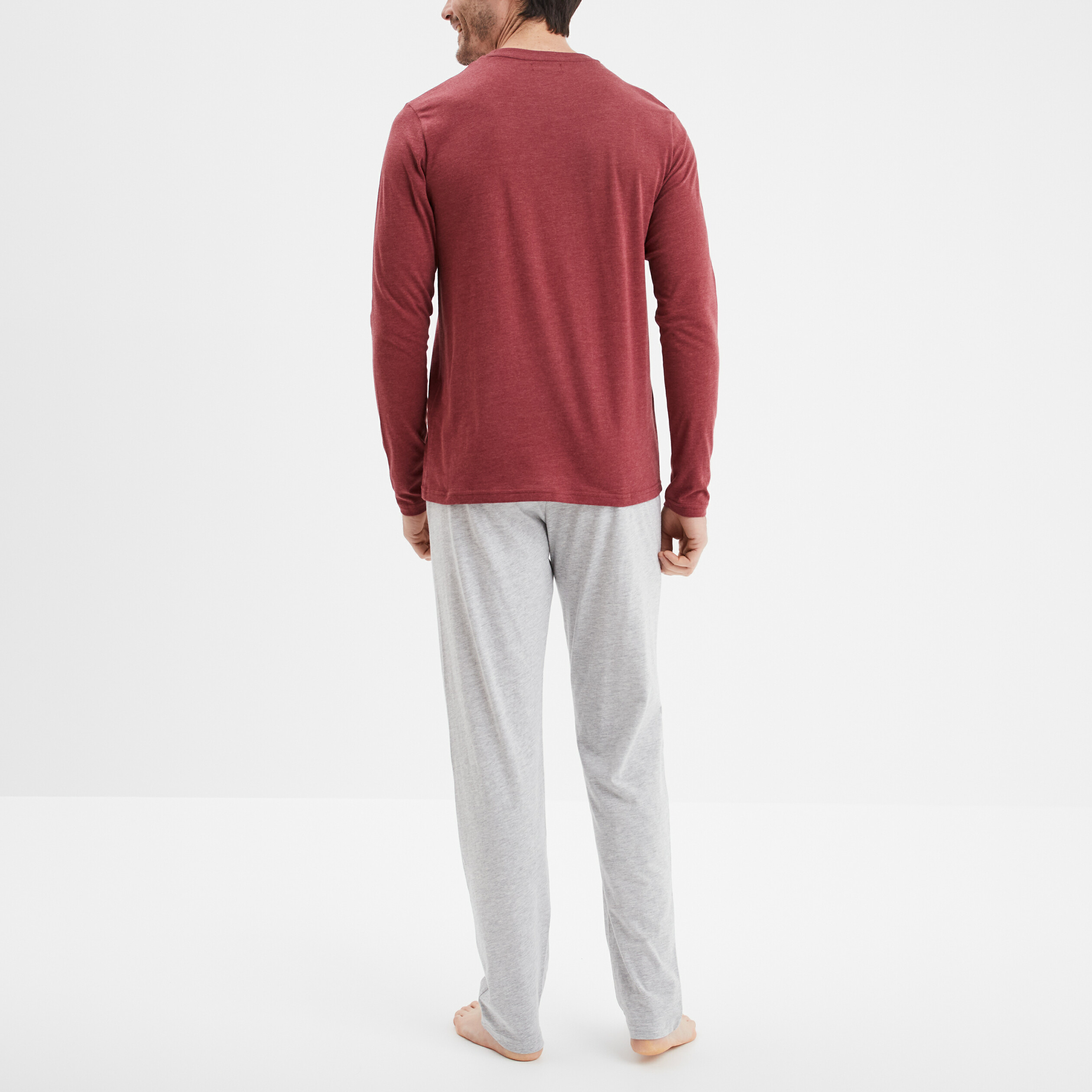 ensemble pyjama pantalon 2 pieces bordeaux homme Ensemble pyjama pantalon 2 pièces bordeaux homme