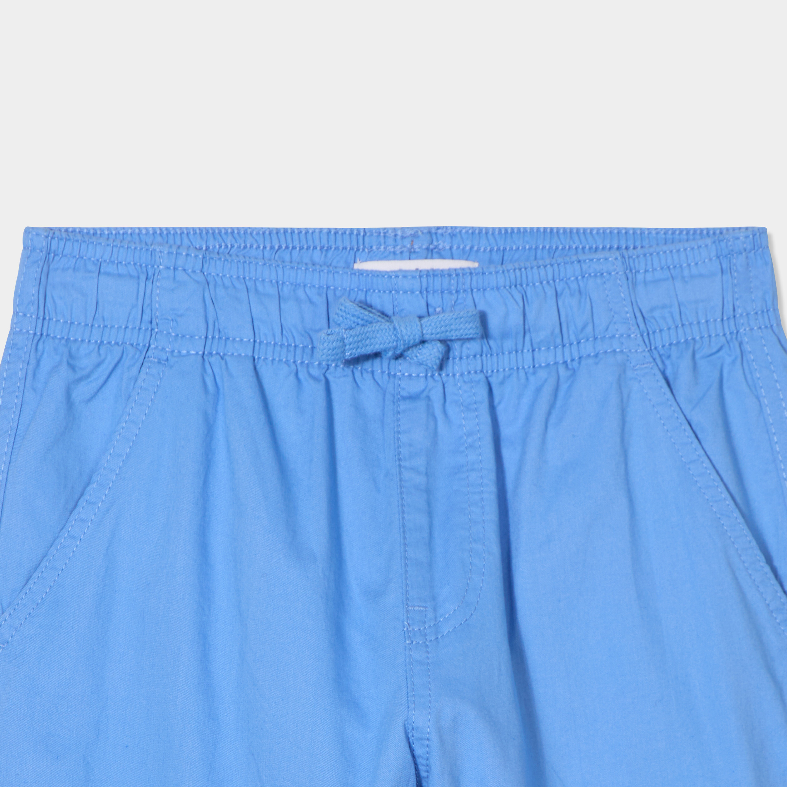 short droit taille elastiquee a coulisse bleu lavande garcon Short droit taille élastiquée à coulisse bleu lavande garçon