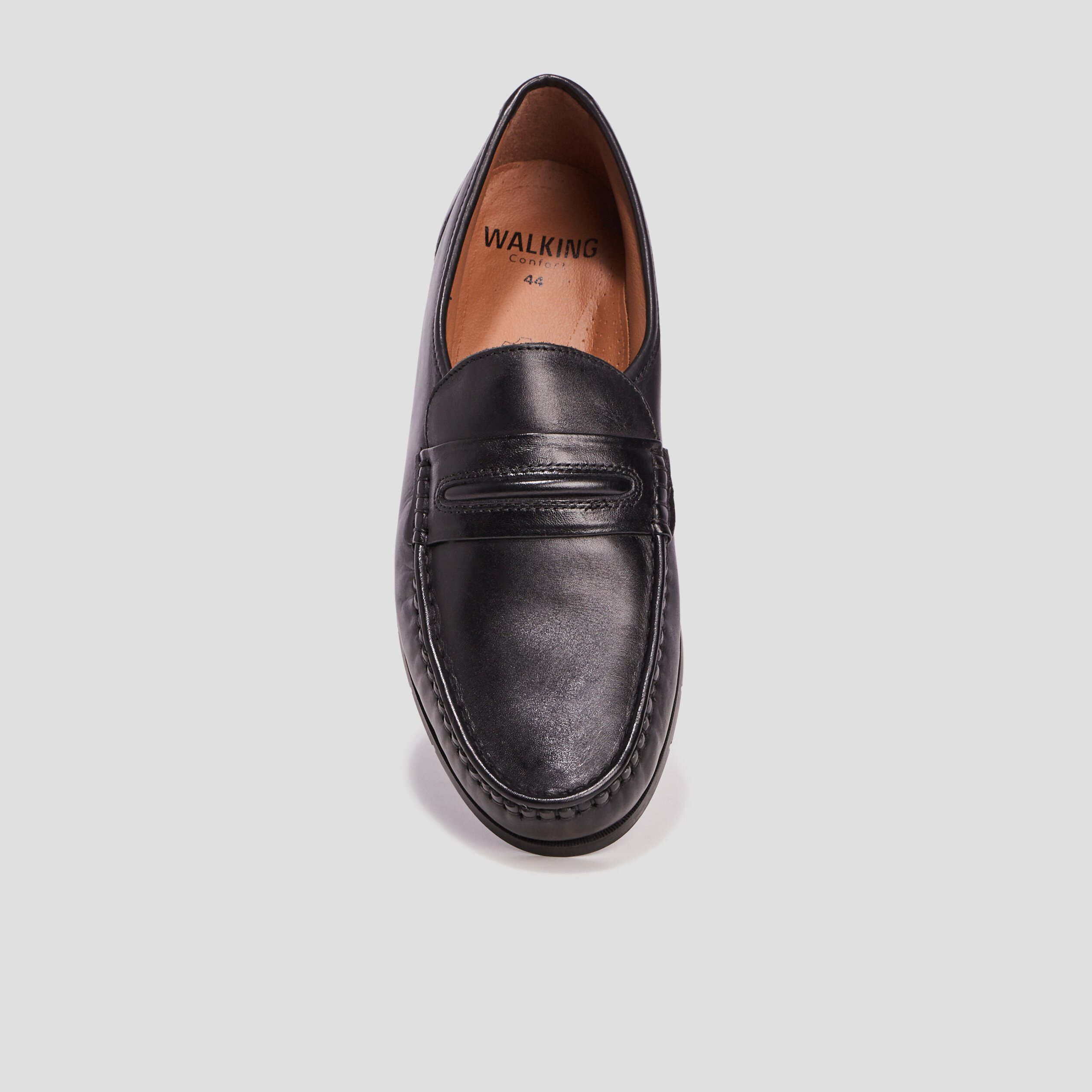 Mocassins en cuir noir homme La Halle