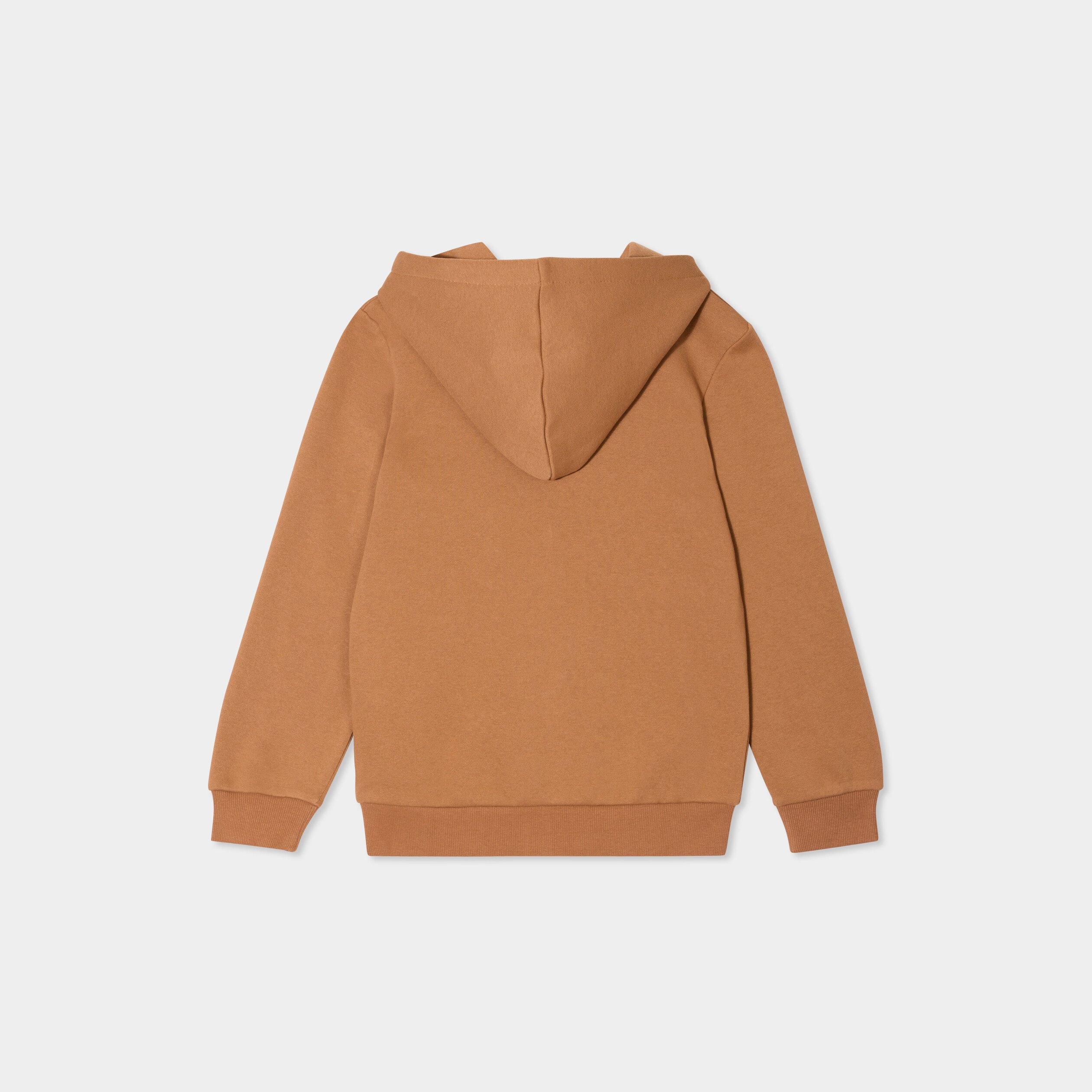 sweat zippe a capuche et poches camel garcon Sweat zippé à capuche et poches camel garçon