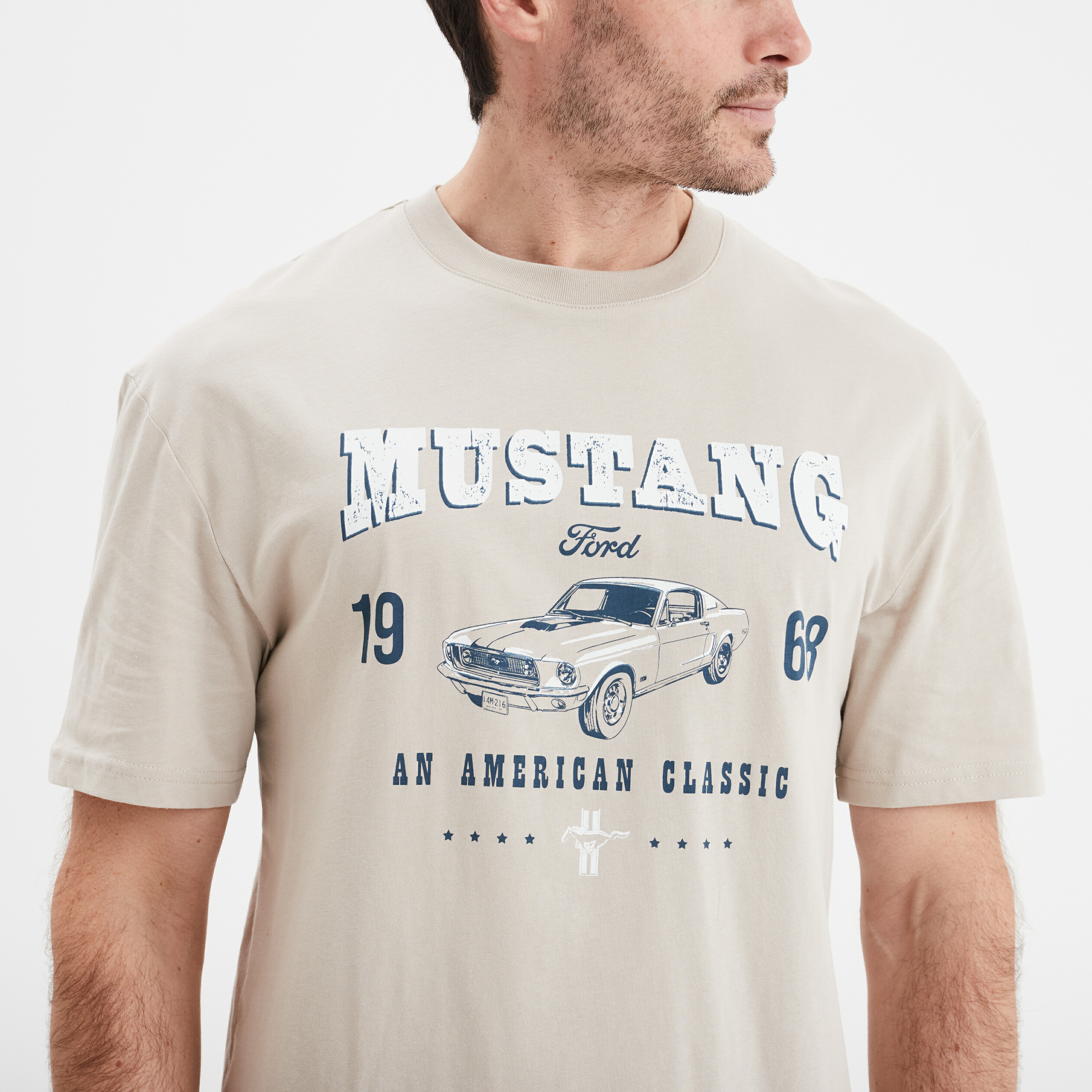 T-shirt, manches courtes, coton, automobile, homme