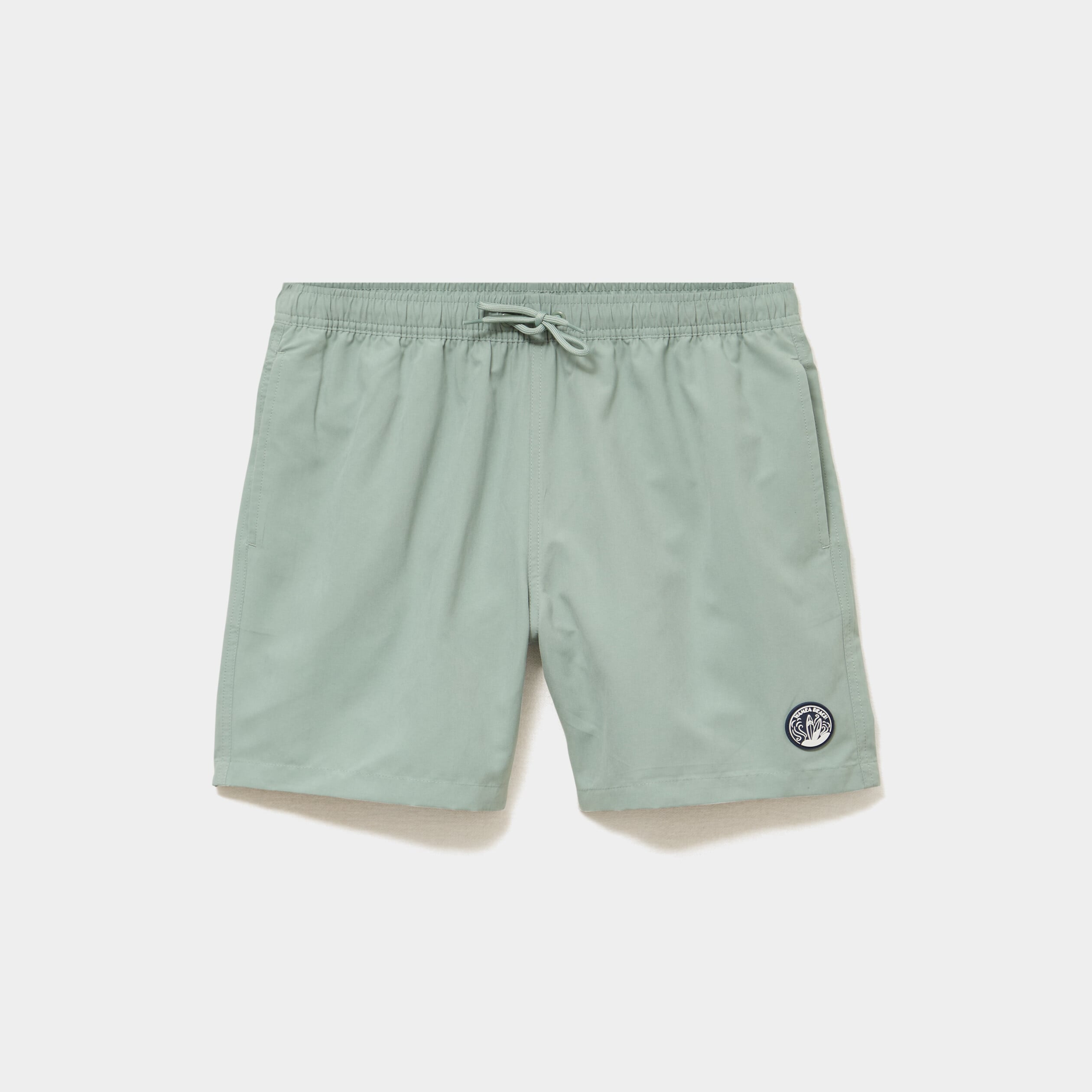 Short de bain droit taille &eacute;lastiqu&eacute;e vert pastel homme