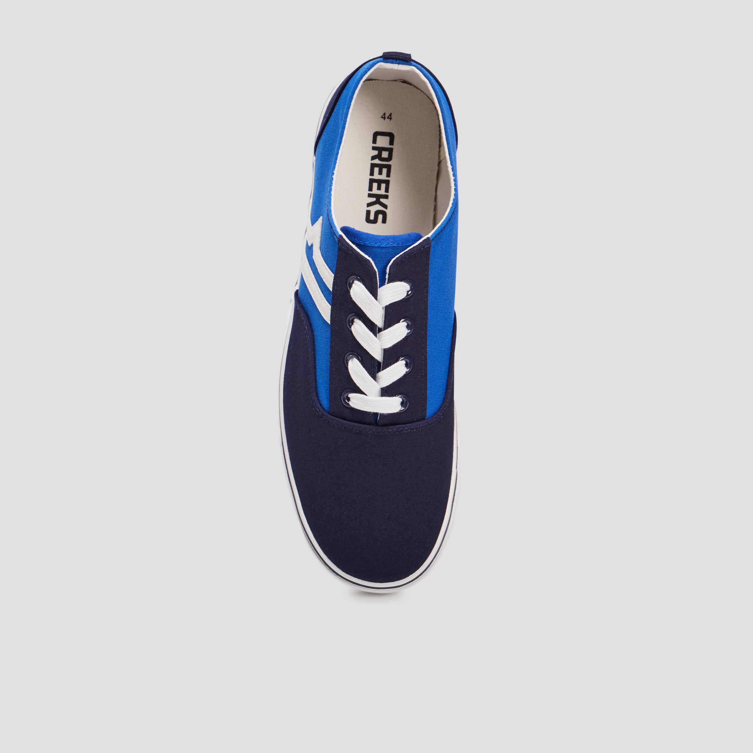 Tennis en toile à lacets bleu homme