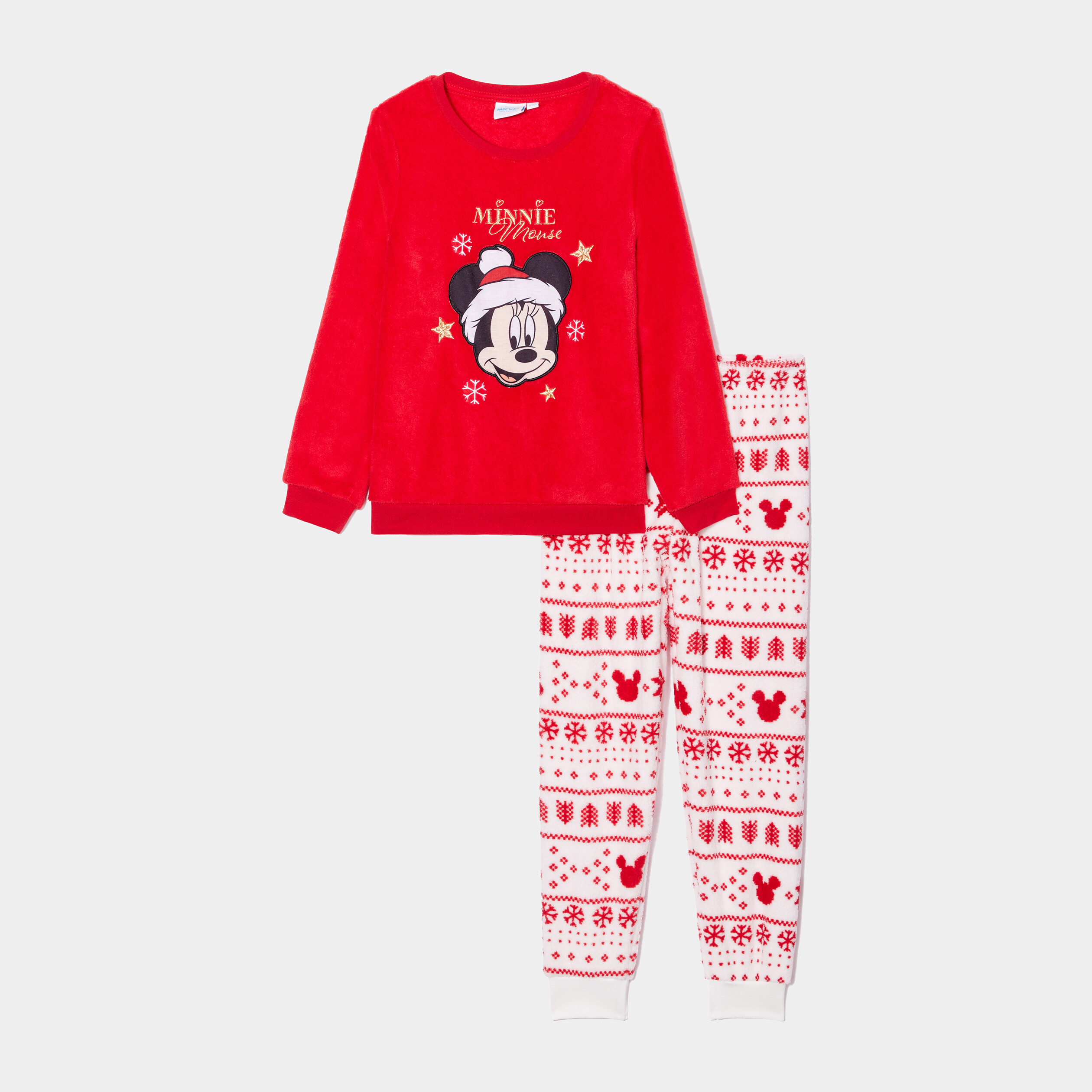 Ensemble pyjama pantalon pilou Minnie rouge fille