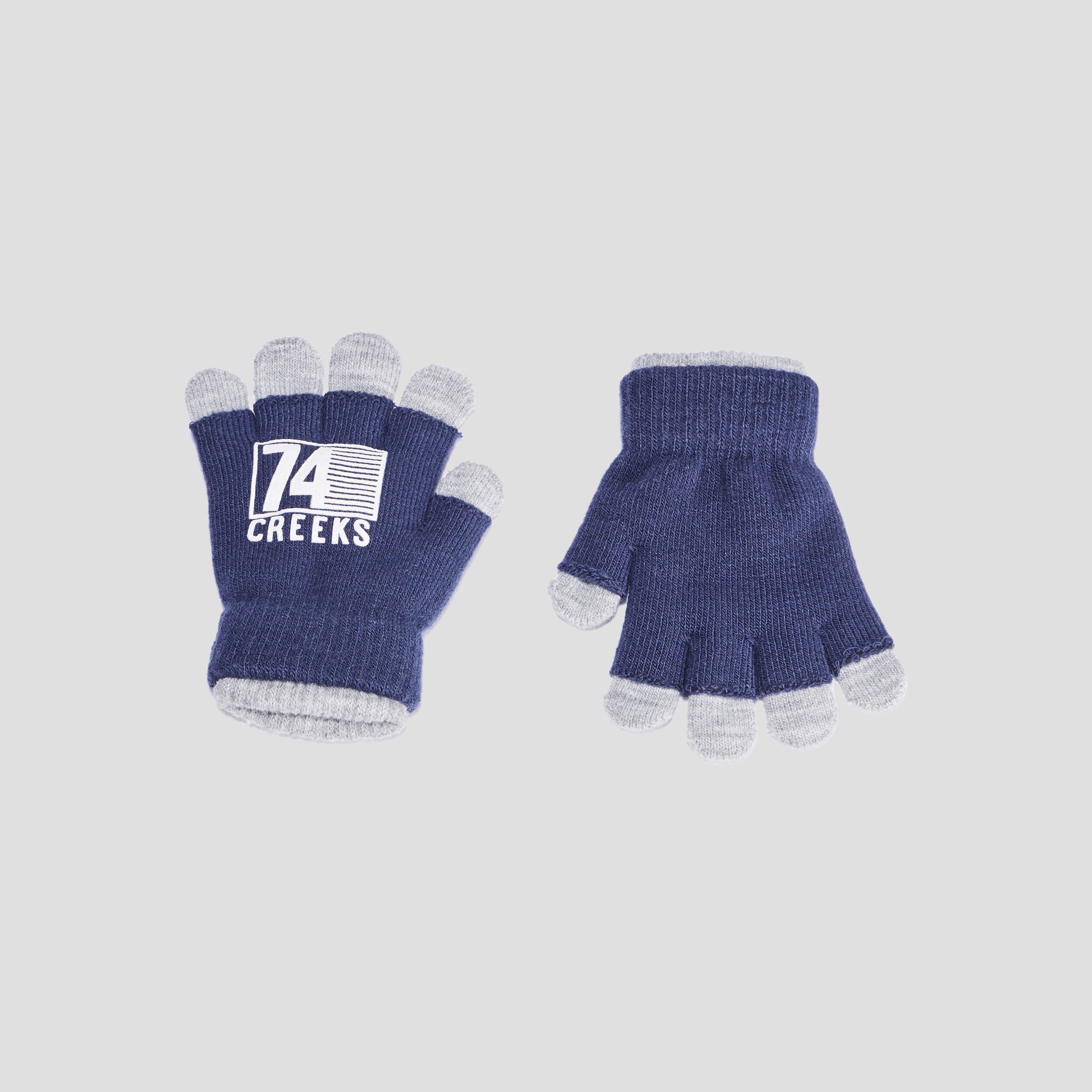Gants 2-en-1 tricot&eacute;s bleu marine gar&ccedil;on