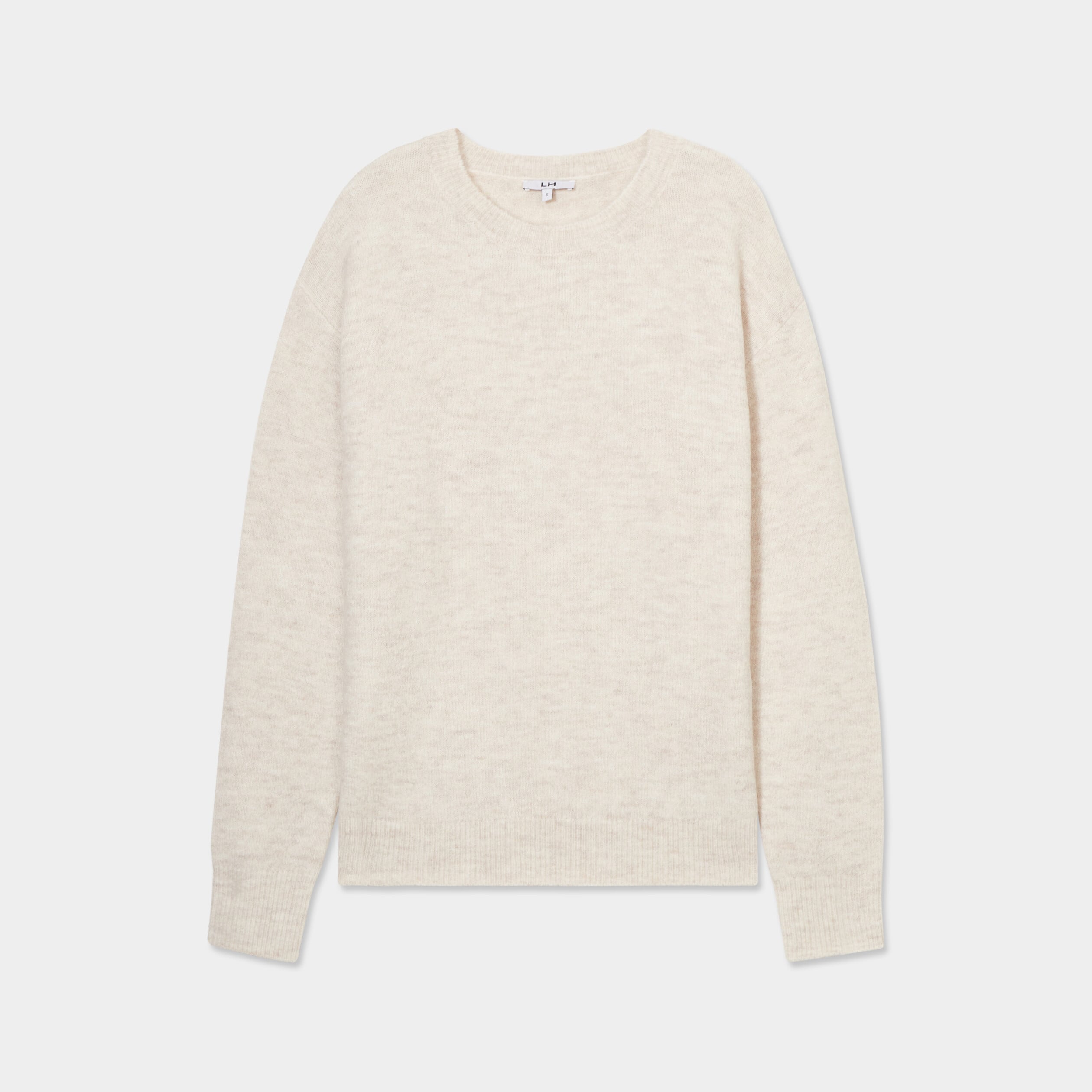 Pull col rond manches longues ecru femme
