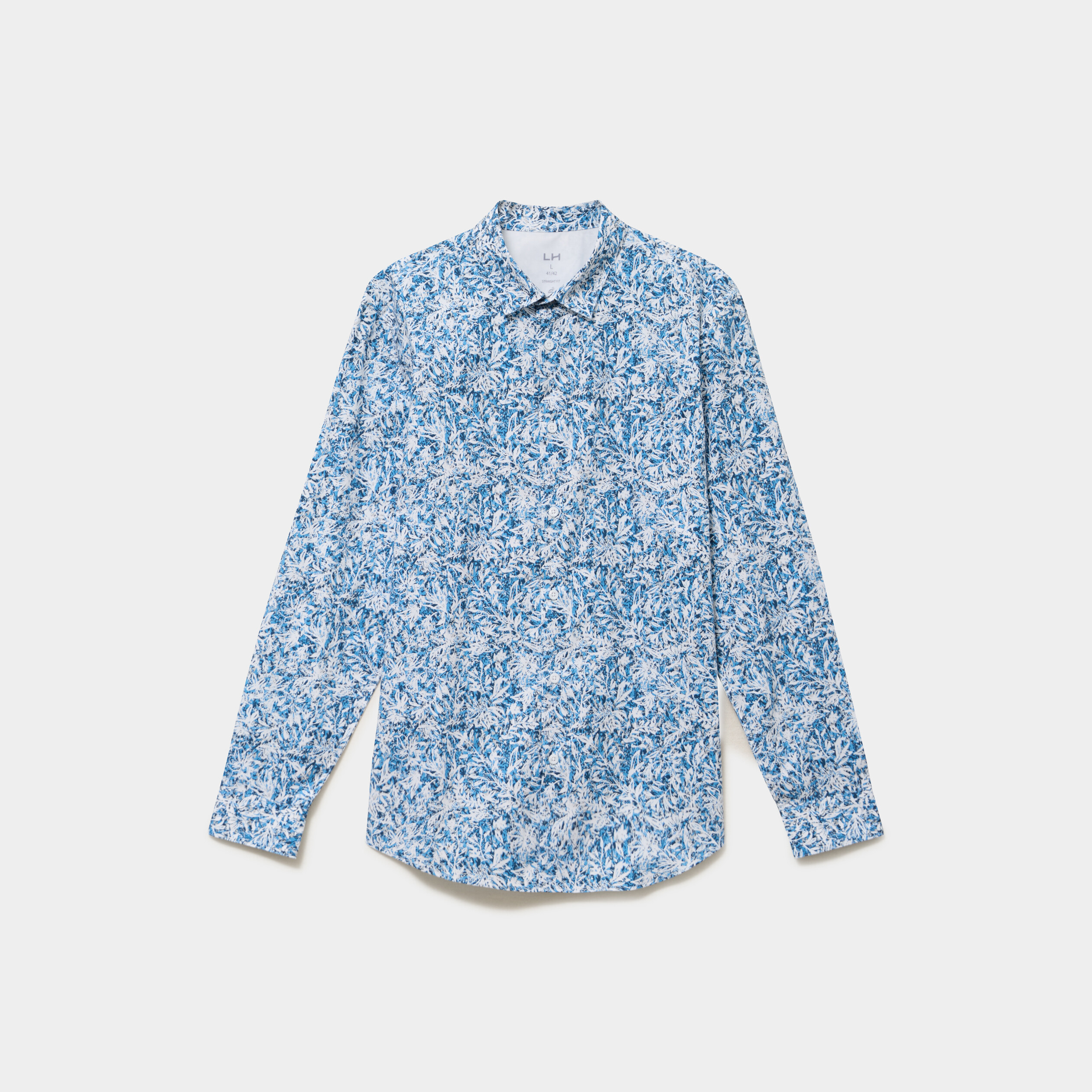 Chemise ajust&eacute;e manches longues bleu homme