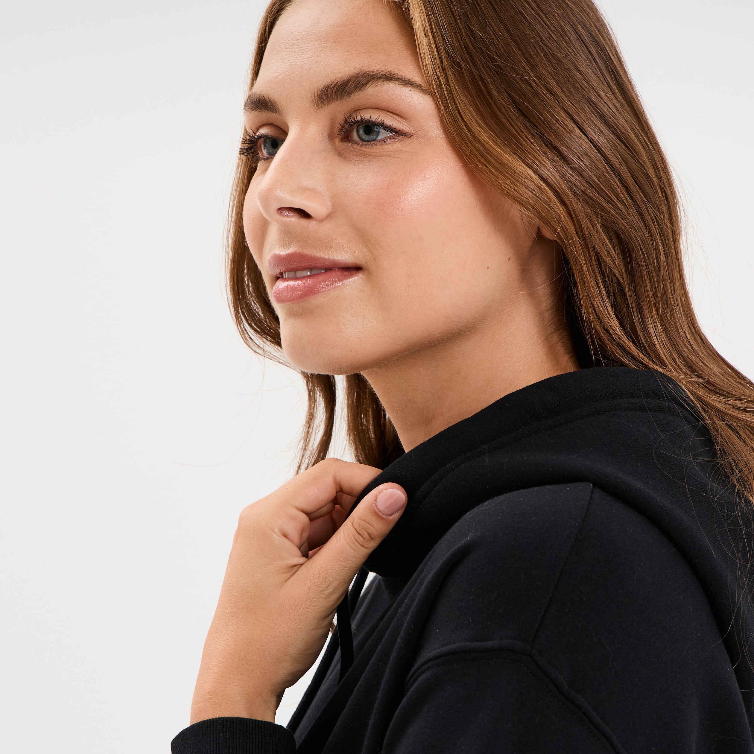 Sweat hoodie 1 poche &agrave; capuche noir femme