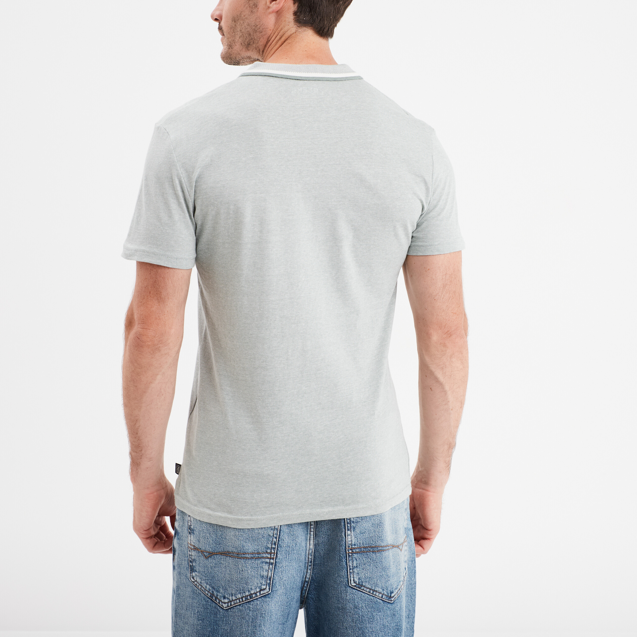 polo manches courtes coton creeks vert clair homme Polo manches courtes coton Creeks vert clair homme