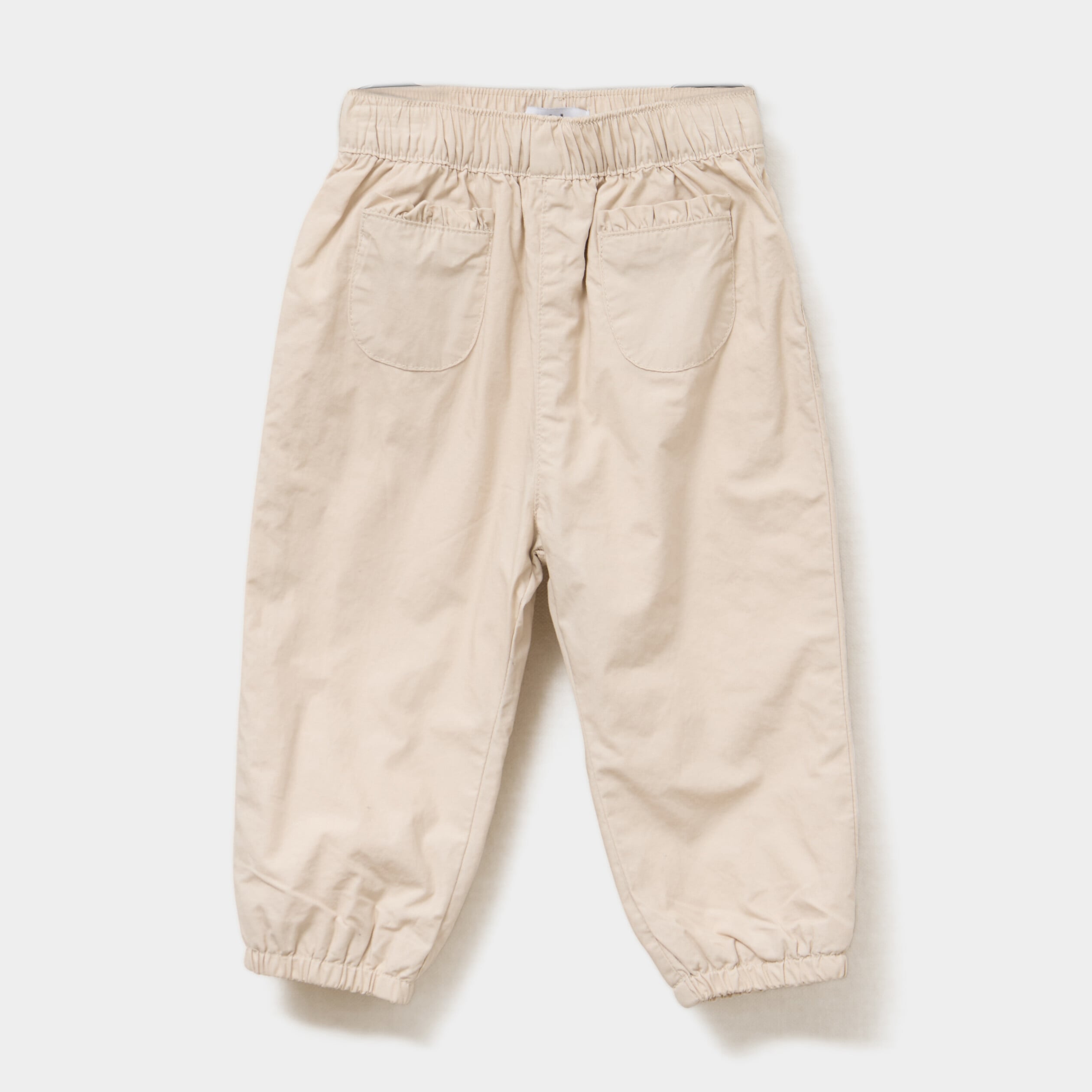 Pantalon ballon poches plaqu&eacute;es beige b&eacute;b&eacute; fille