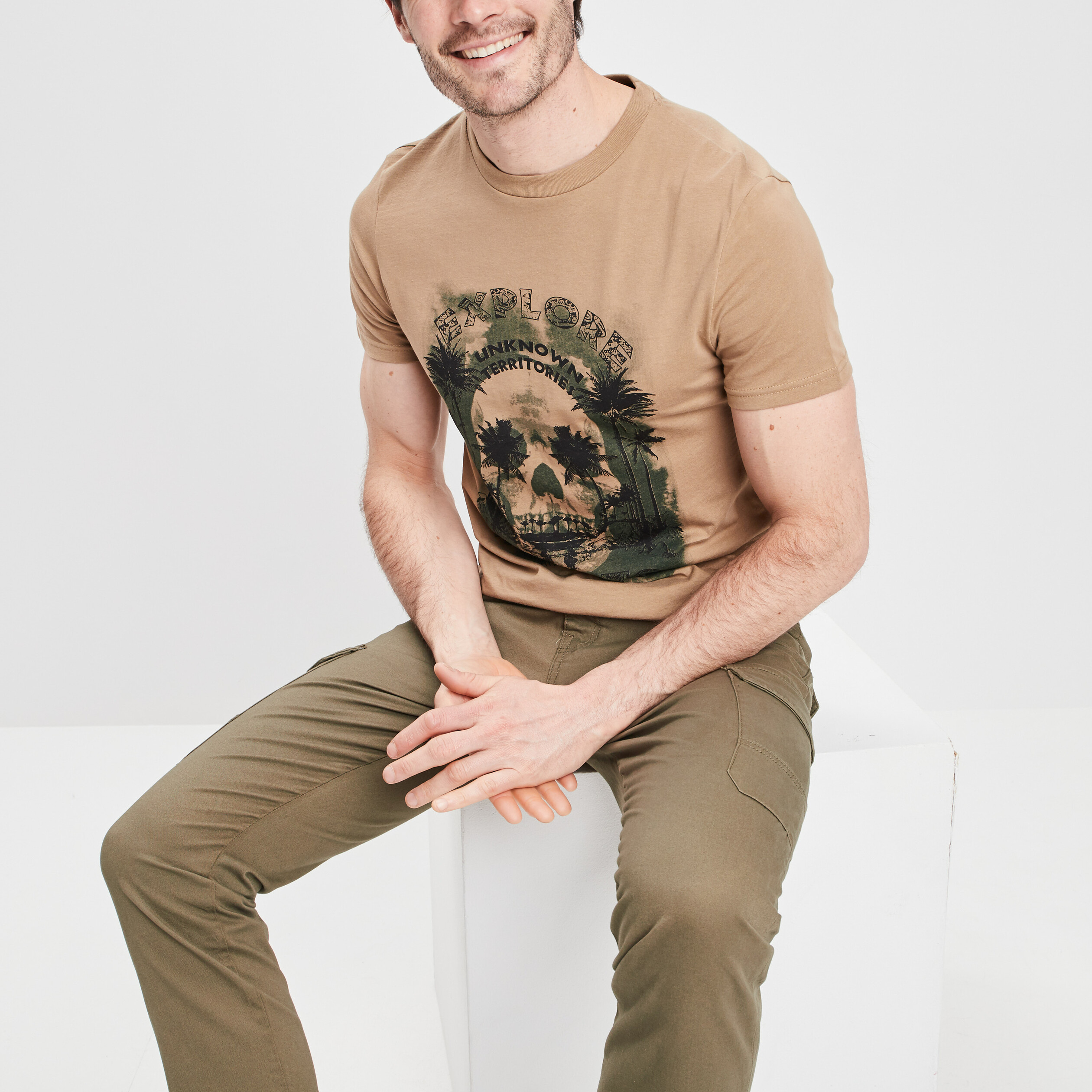 T-shirt Liberto vert kaki homme