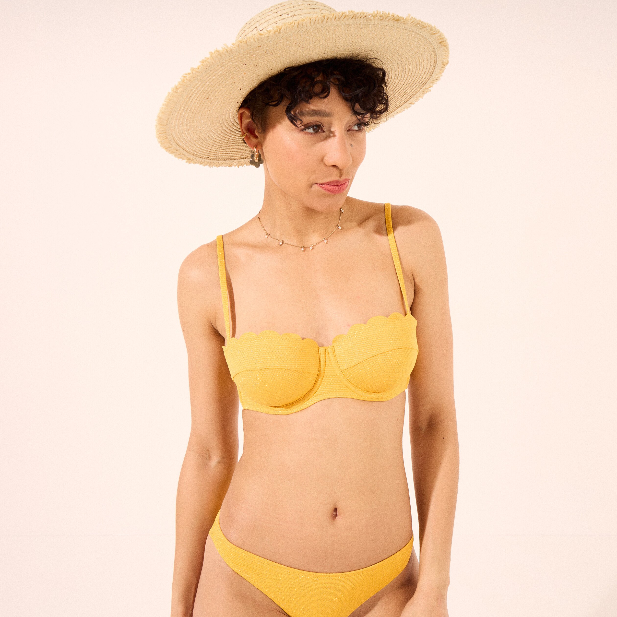 haut de maillot de bain bandeau jaune femme Haut de maillot de bain bandeau jaune femme