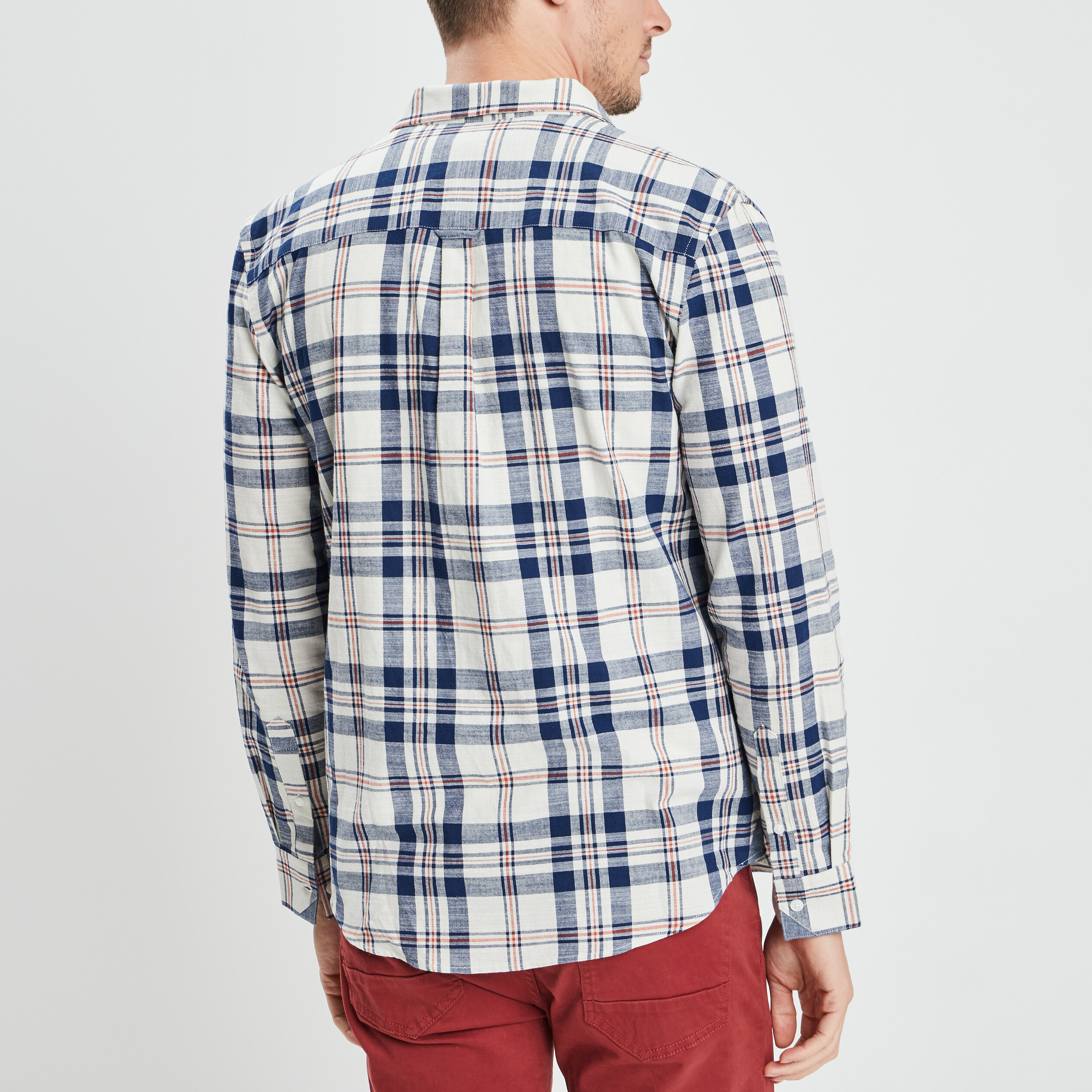 chemise manches longues a carreaux bleu homme Chemise manches longues à carreaux bleu homme