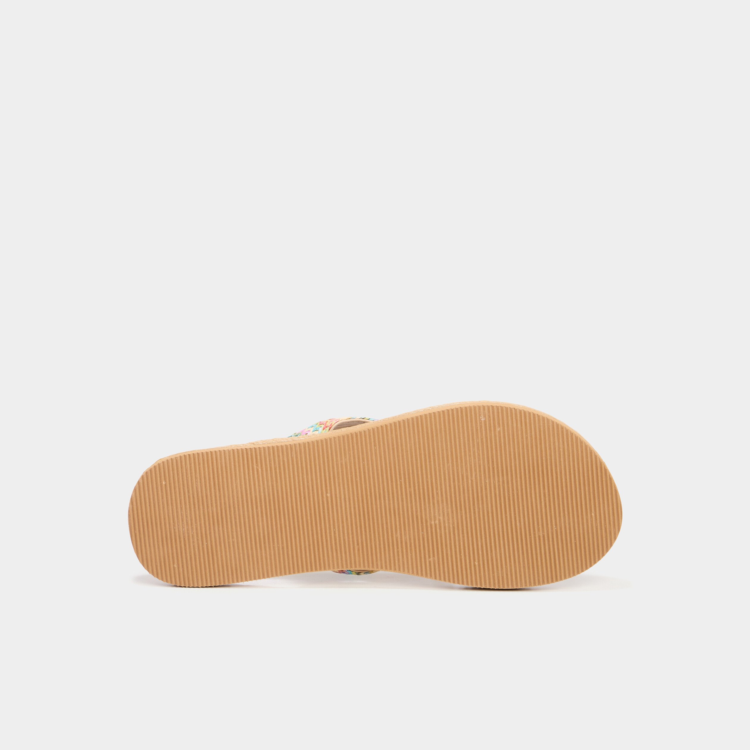 tongs de plage details tresses sable femme Tongs de plage détails tressés sable femme