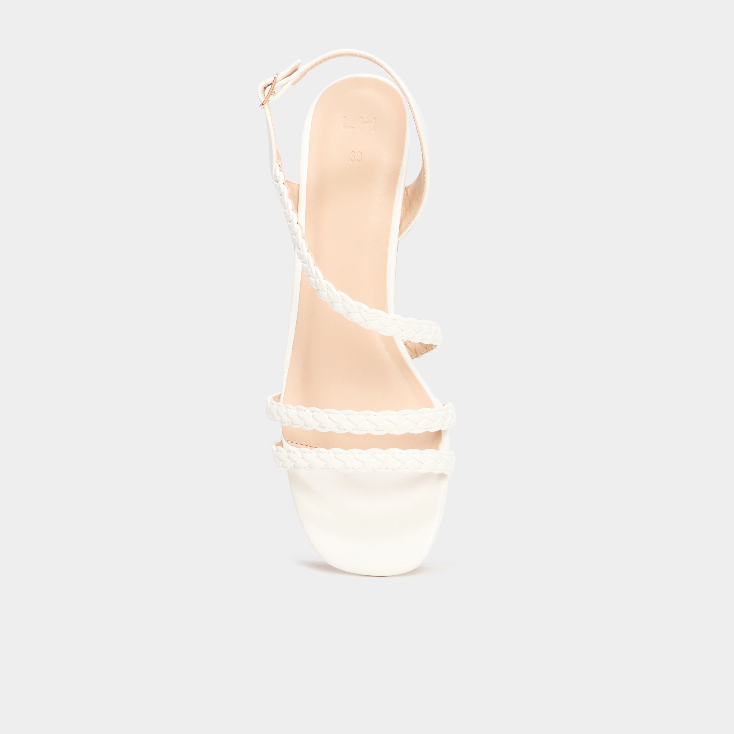 Sandales &agrave; talons blanc femme