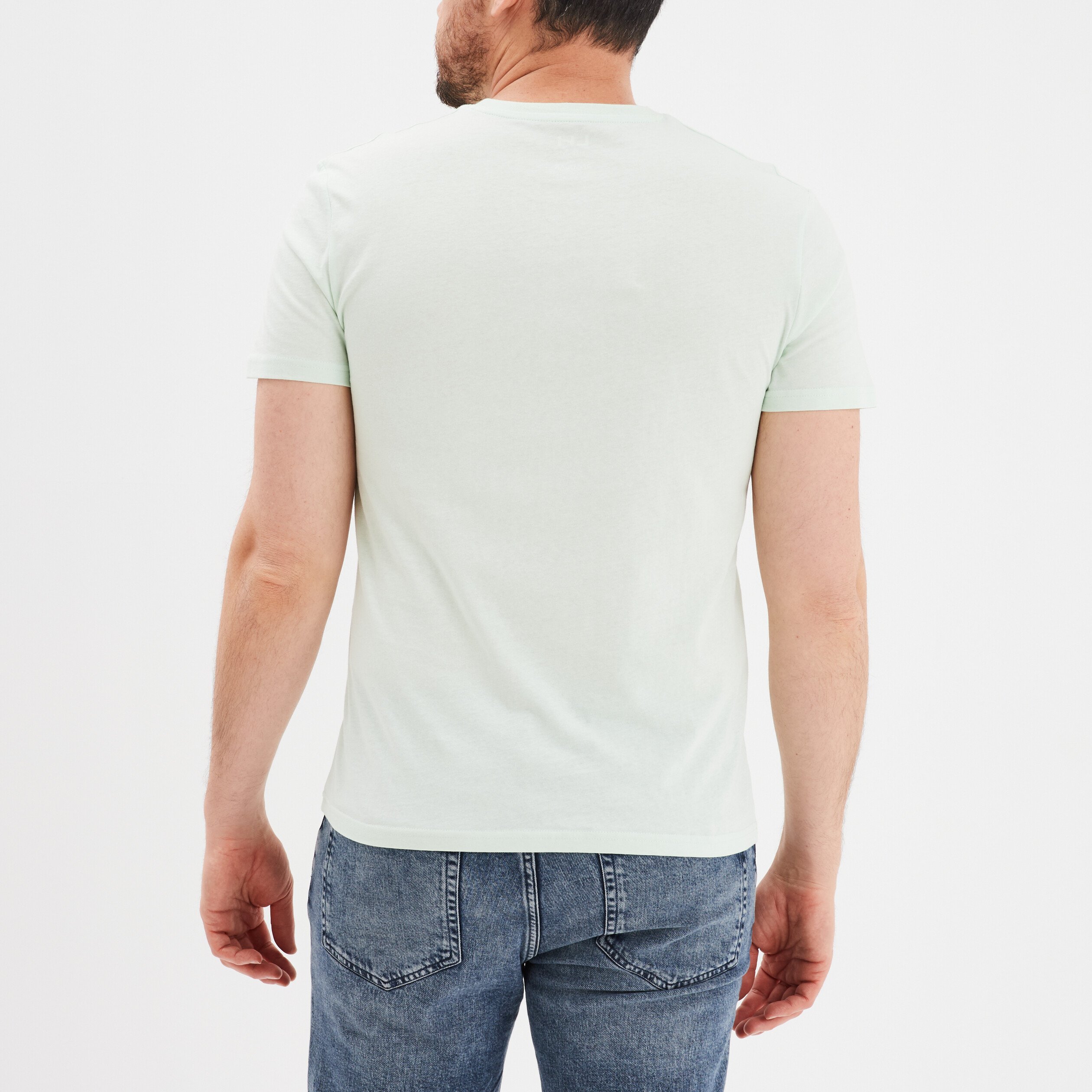 t shirt en coton manches courtes vert pastel homme T-shirt en coton manches courtes vert pastel homme