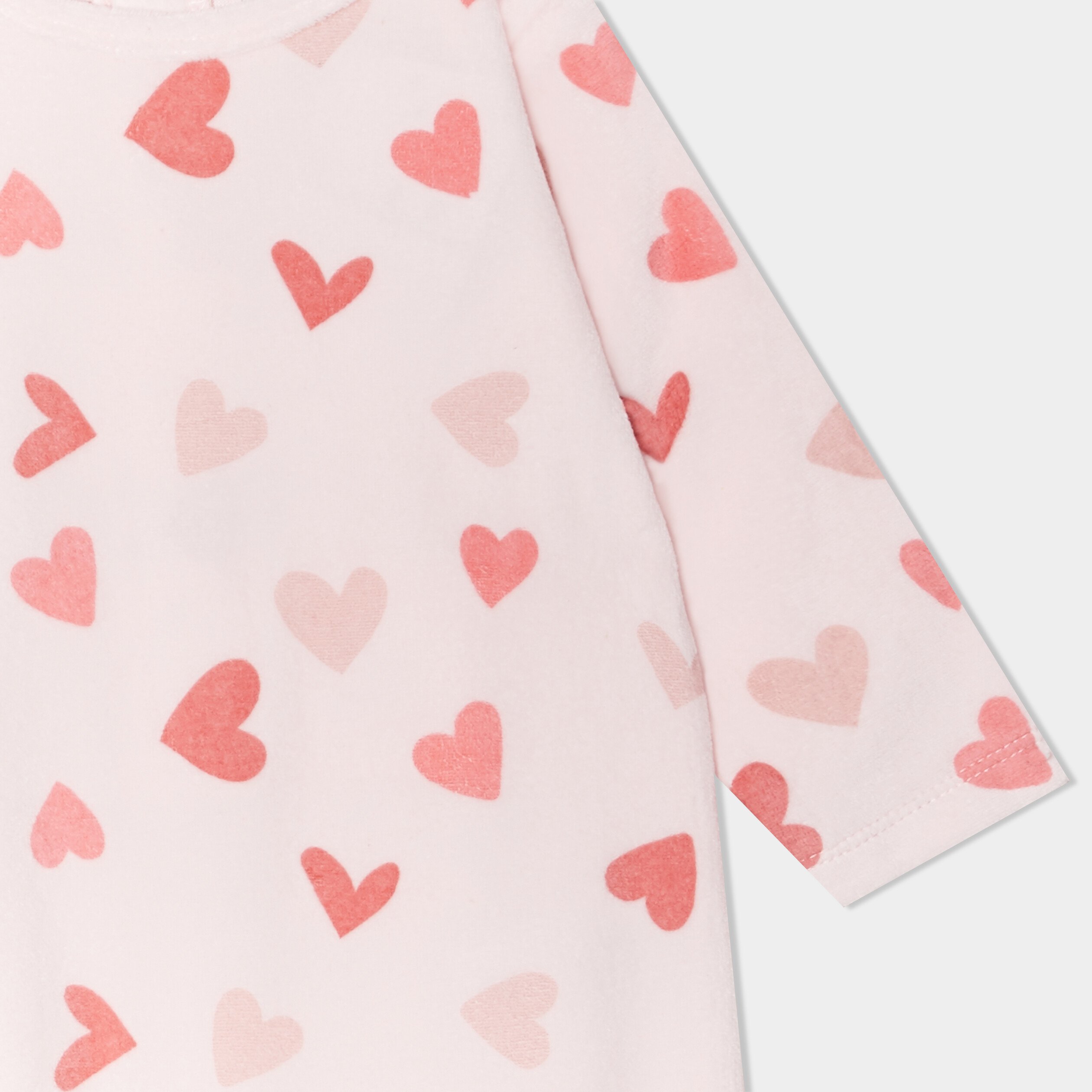 pyjama dors bien effet velours rose clair bebef Pyjama dors-bien effet velours rose clair bébé fille