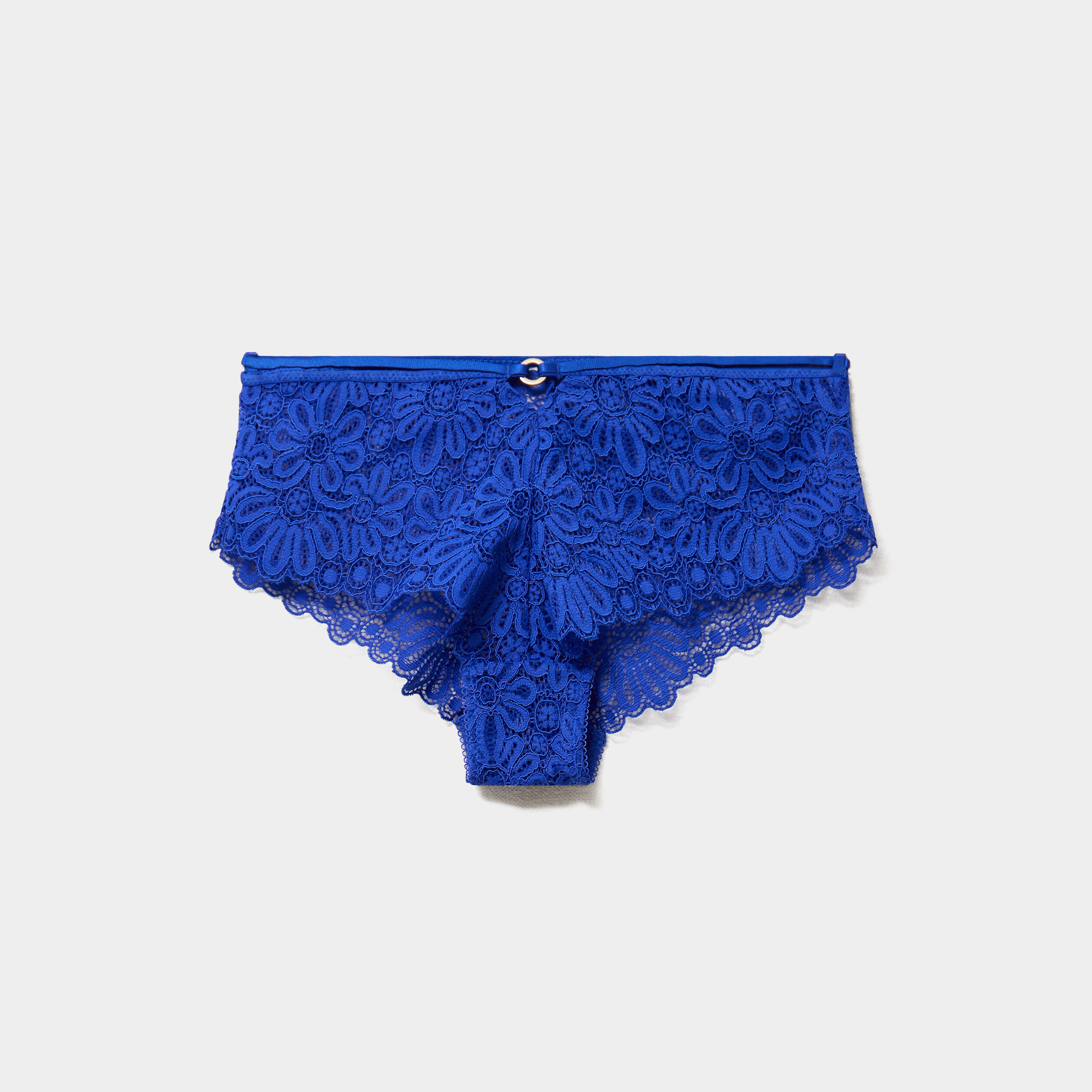 Shorty en dentelle bleu electrique femme
