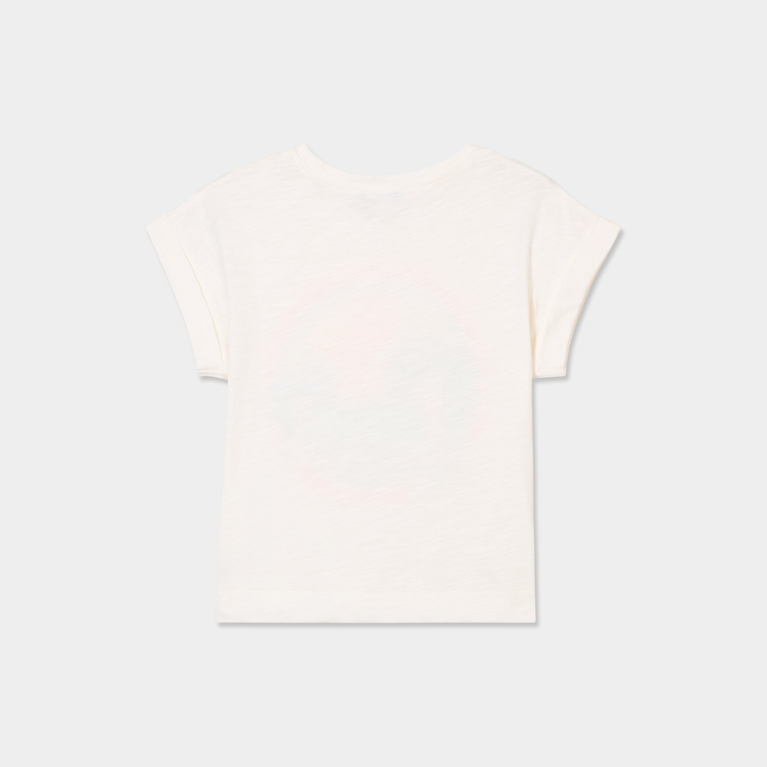 t shirt manches courtes coton blanc fille T-shirt manches courtes coton blanc fille