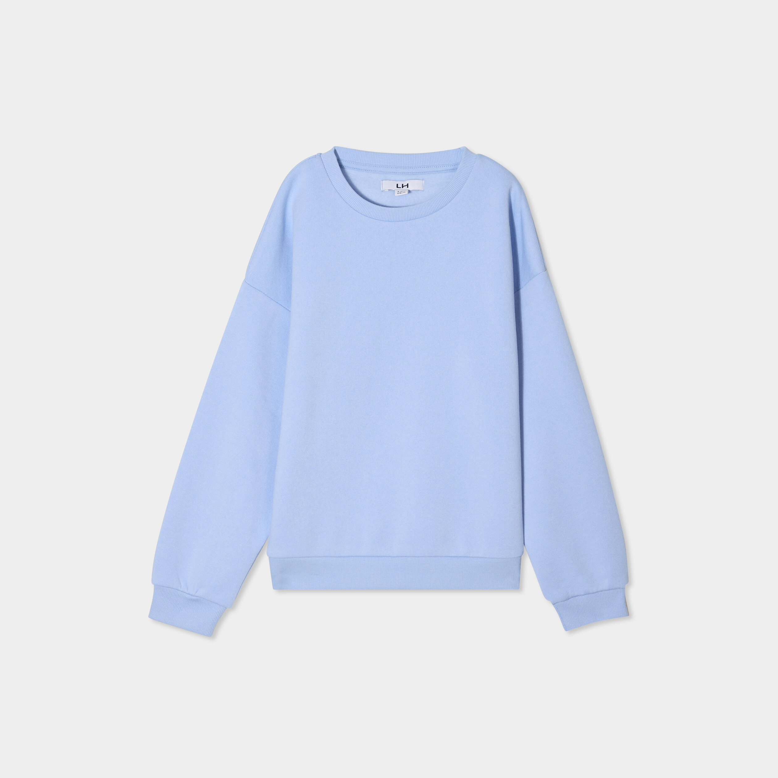 sweat col rond manches longues bleu clair fille Sweat col rond manches longues bleu clair fille