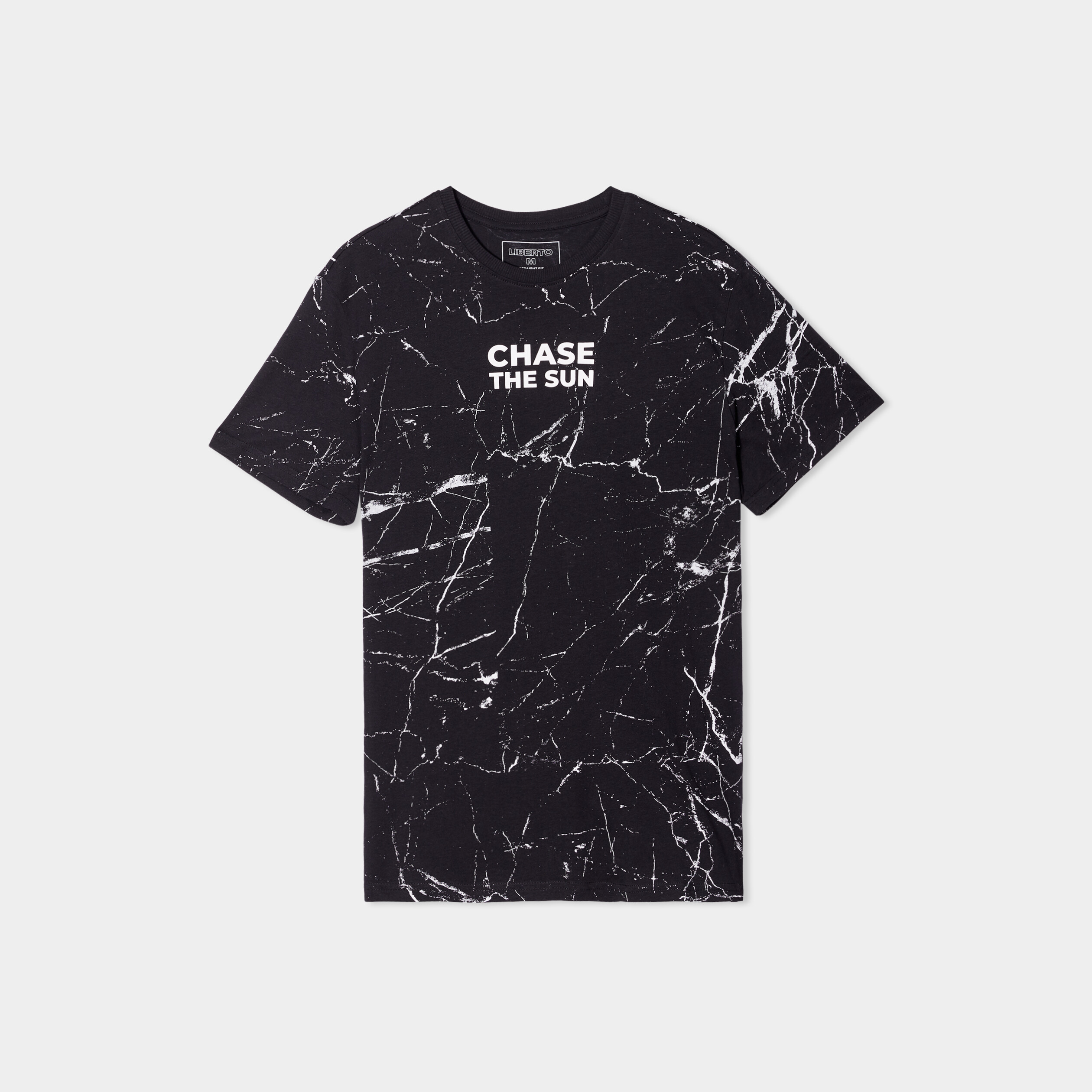 t shirt col rond manches courtes liberto noir homme T-shirt col rond manches courtes Liberto noir homme